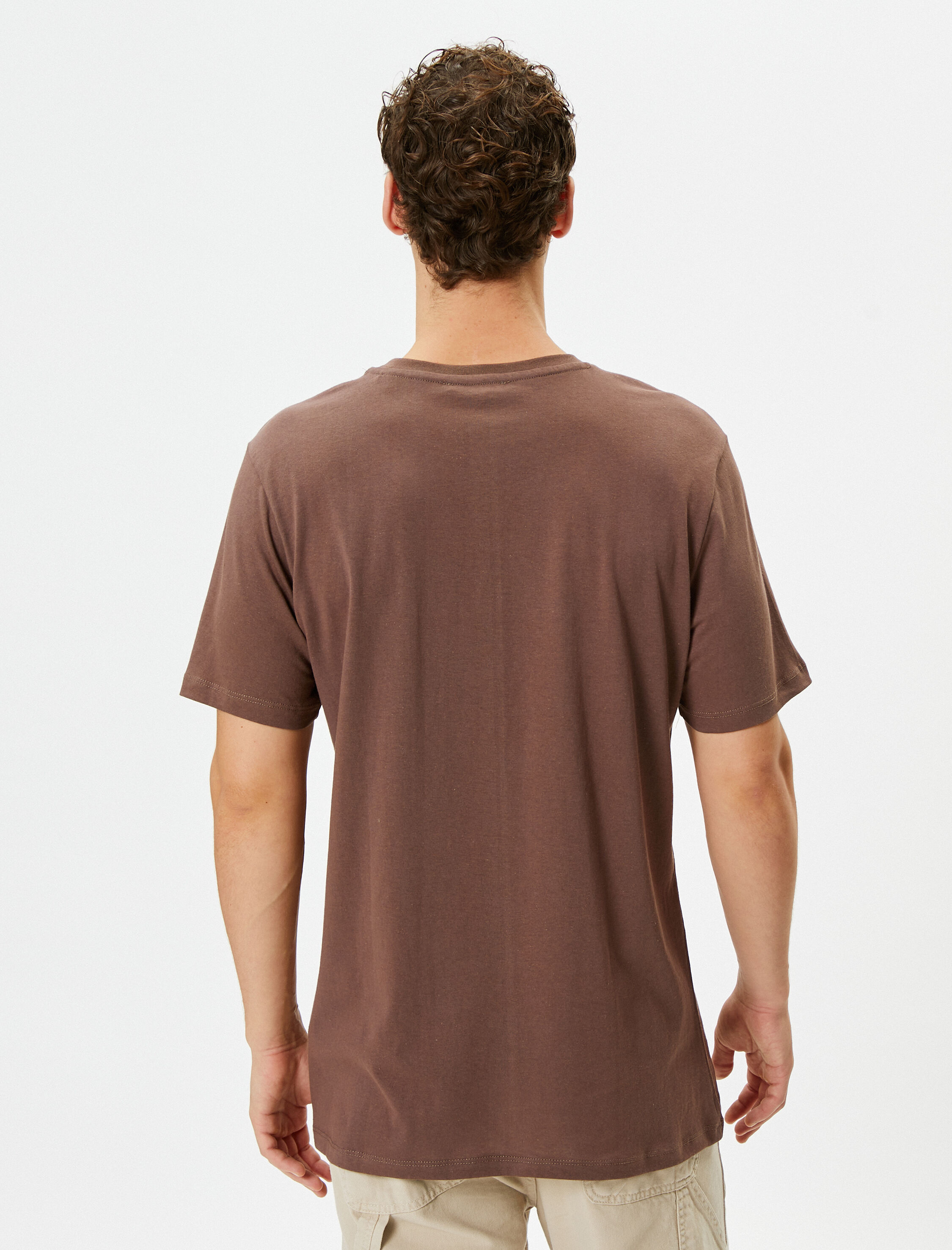   Kolej Tişört Baskılı Bisiklet Yaka Kısa Kollu Pamuklu