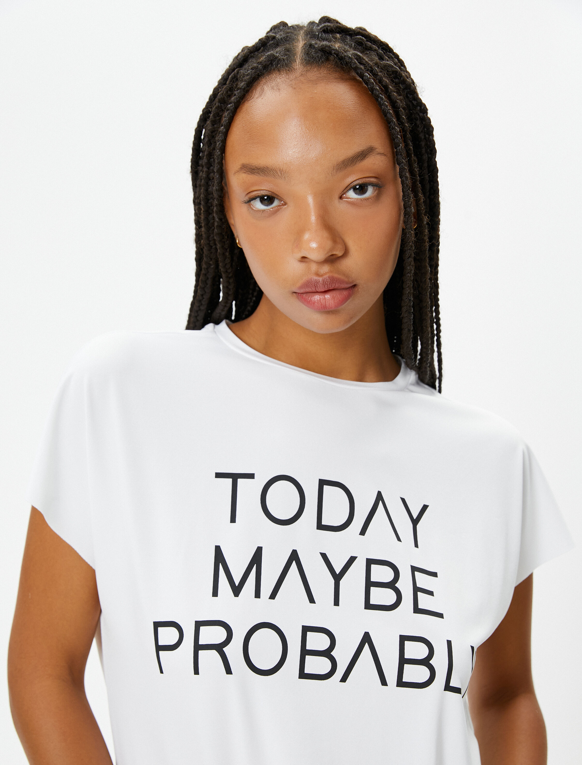   Spor Tişört Rahat Kalıp Kısa Kollu Bisiklet Yaka Baskılı