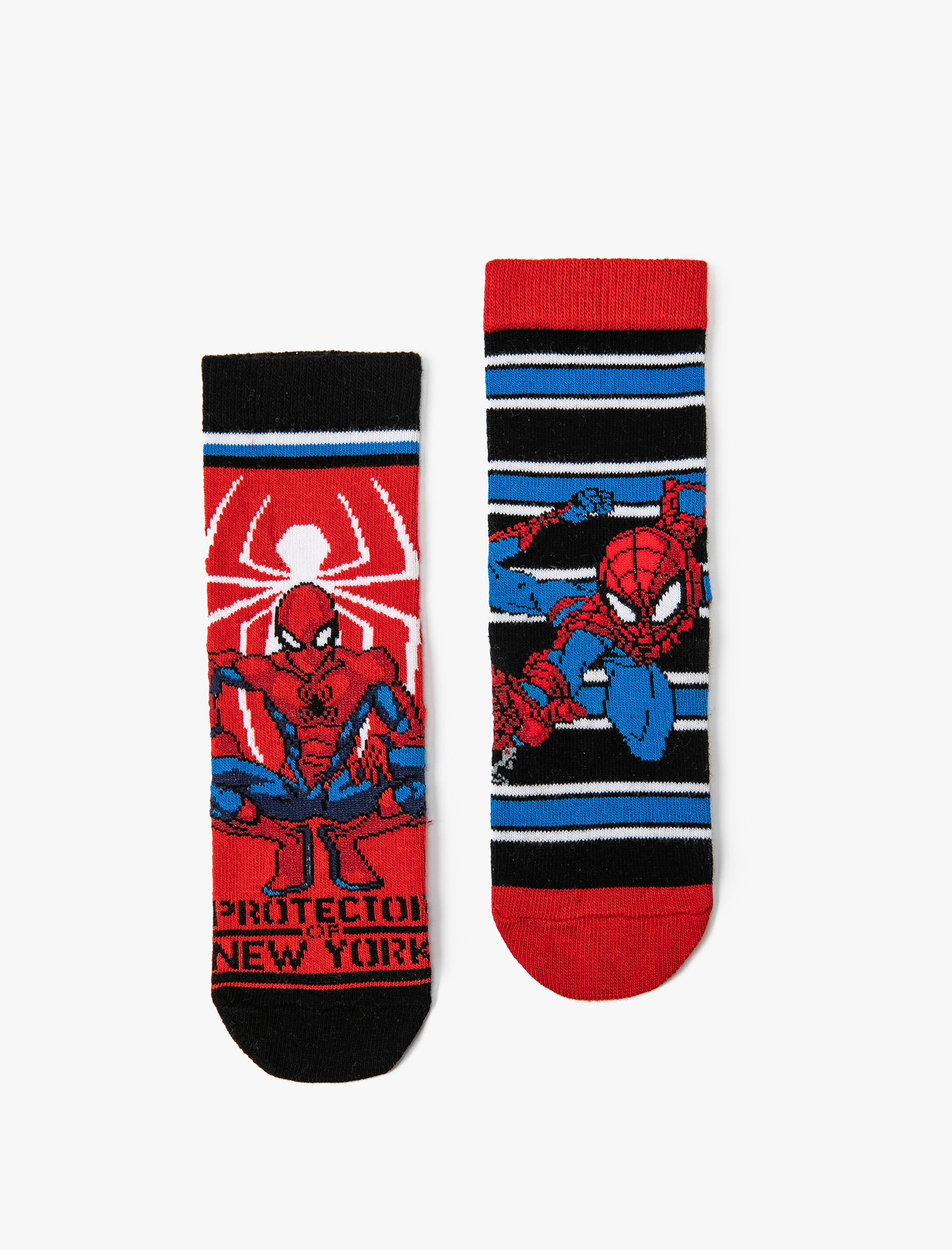  Erkek Çocuk 2'li Örümcek Adam Baskılı Çorap Seti Lisanslı