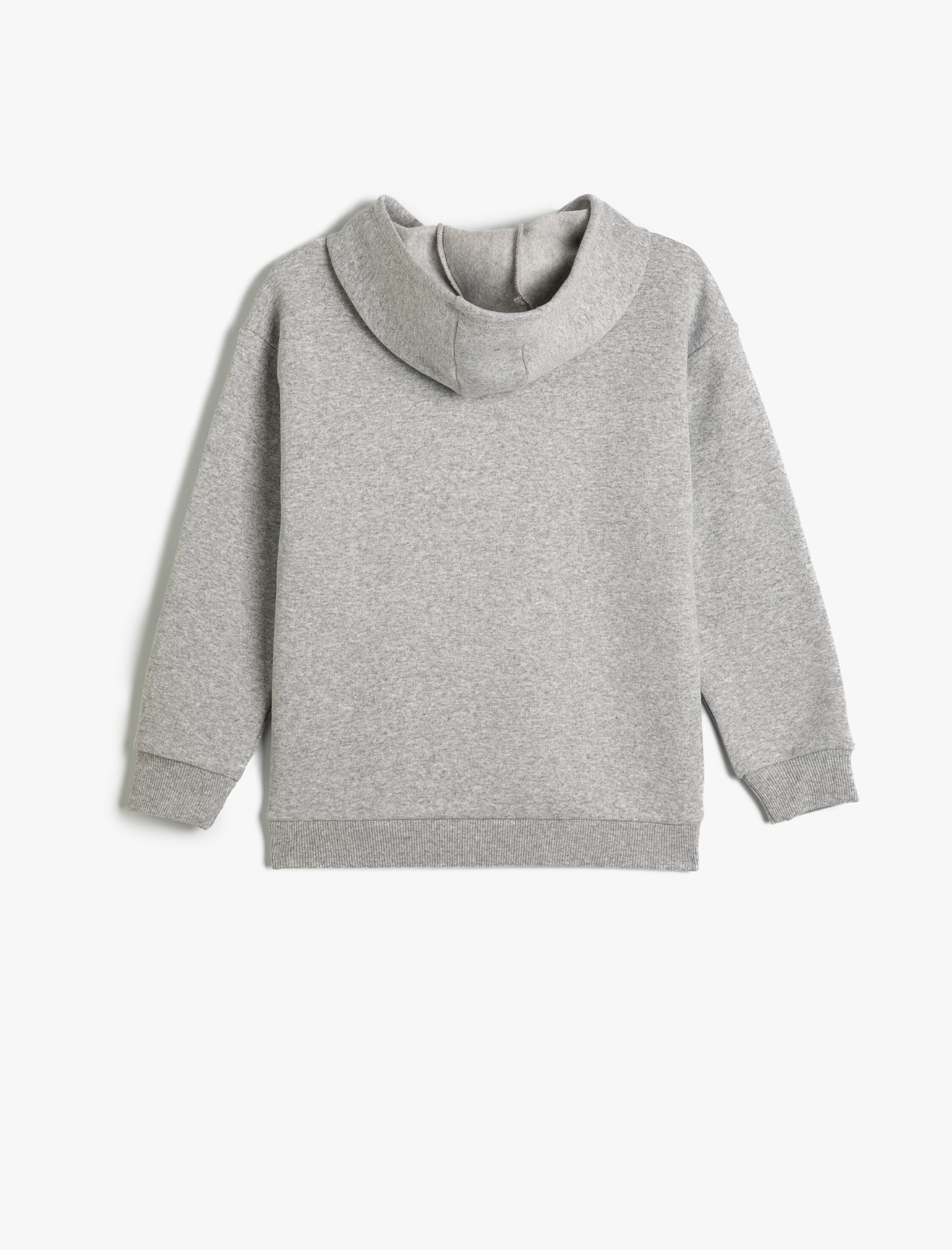  Erkek Çocuk Kapşonlu Sweatshirt Slogan Baskılı Uzun Kollu Şardonlu