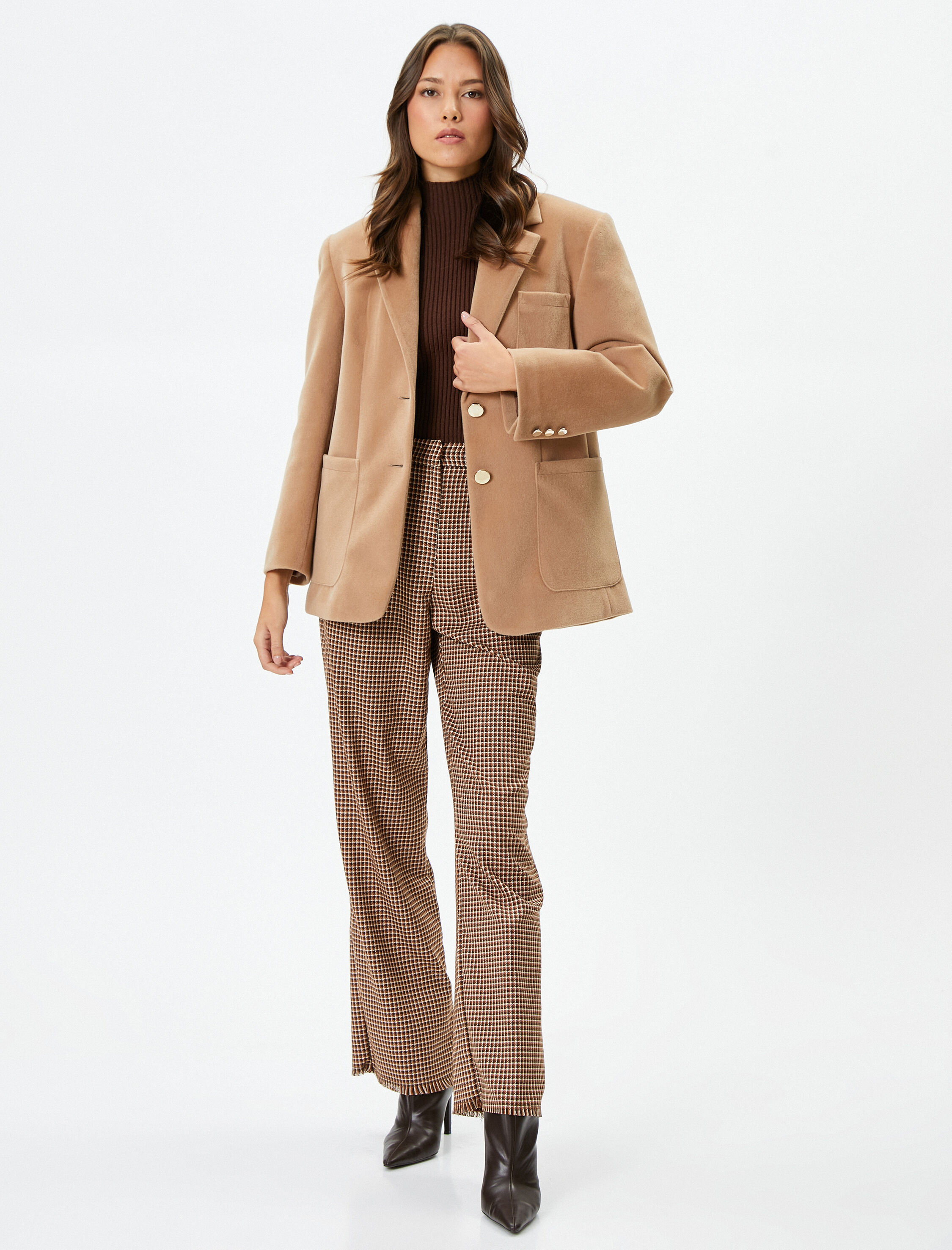 Blazer Ceket Düğmeli Cep Detaylı