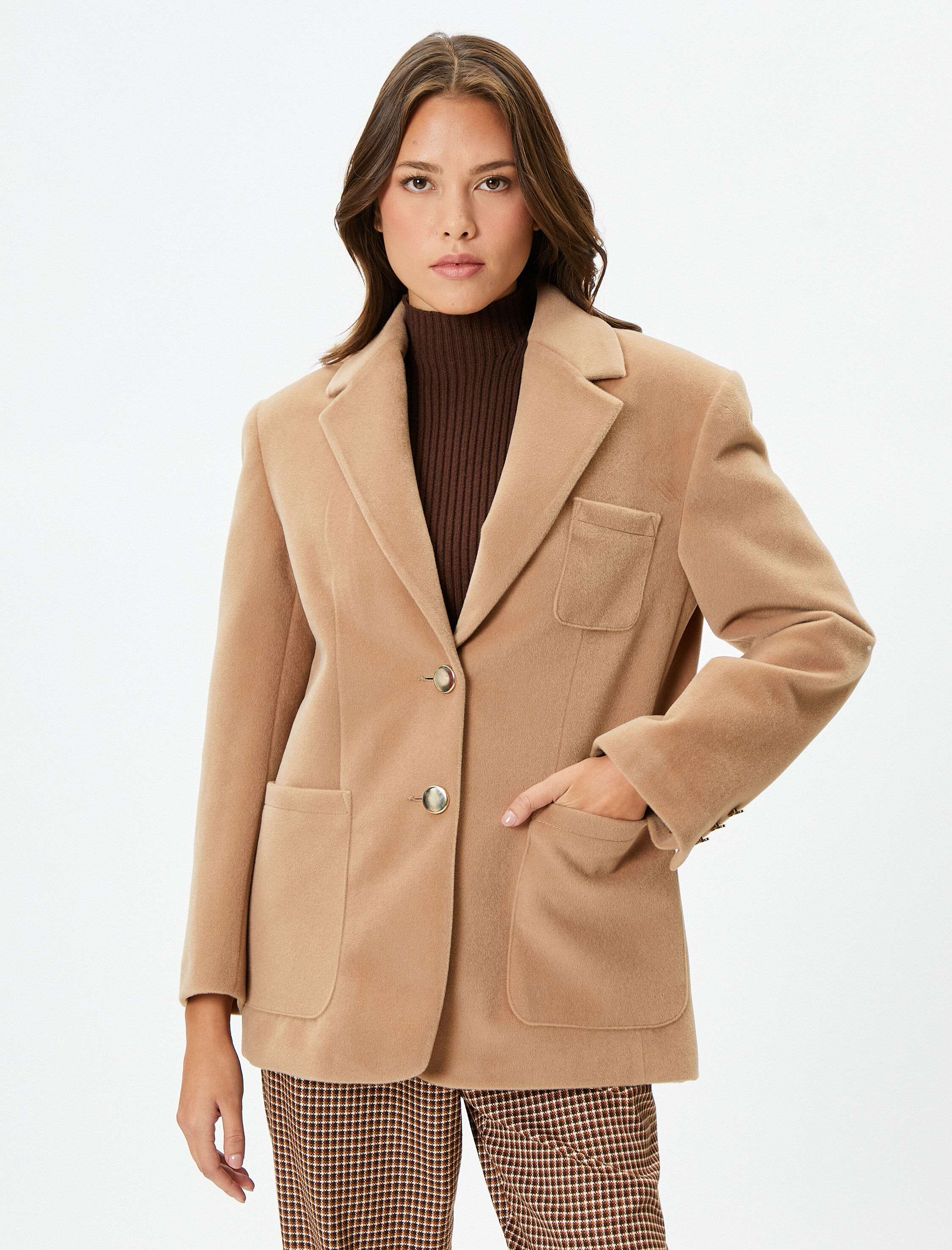 Blazer Ceket Düğmeli Cep Detaylı