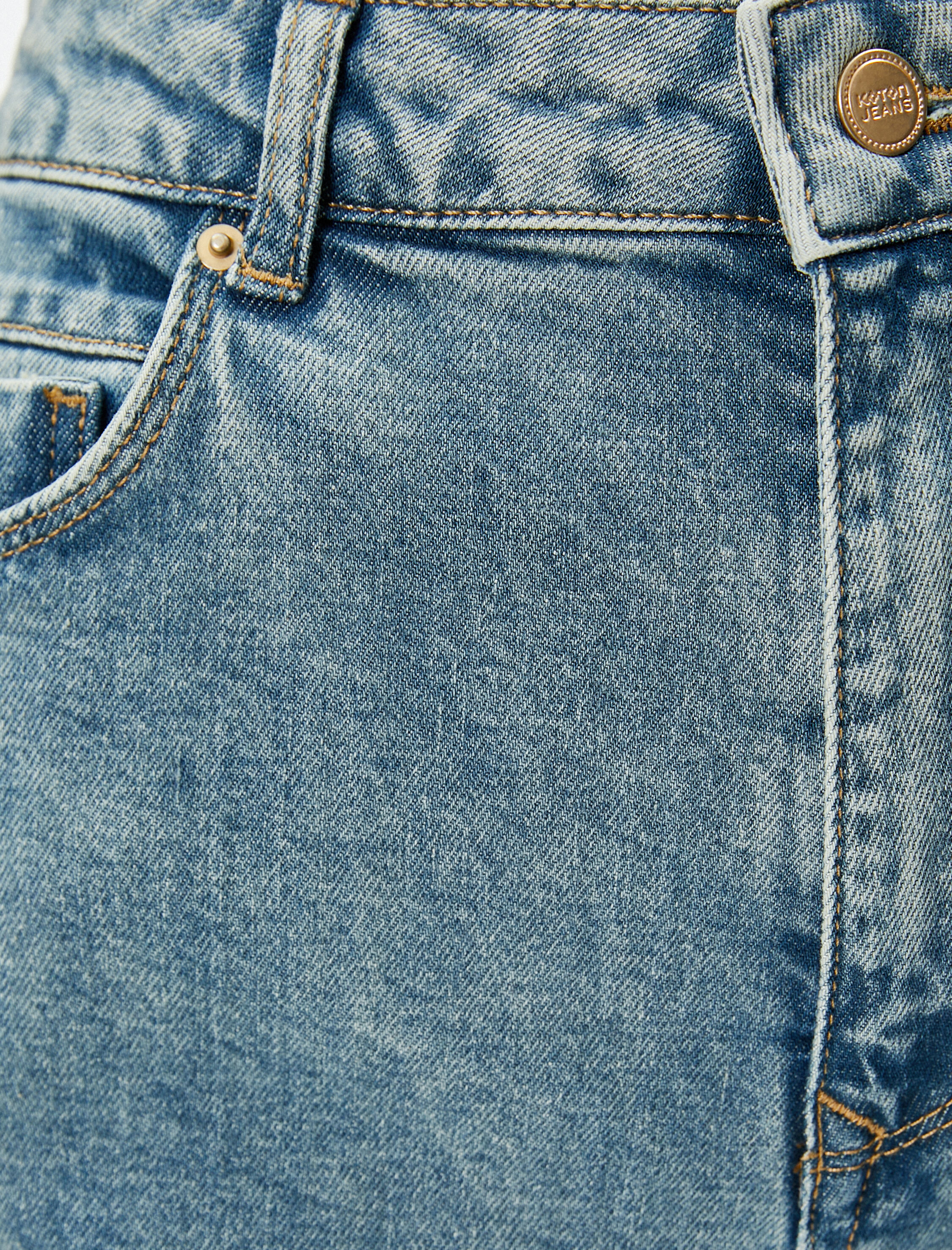   Yüksek Bel Kot Pantolon Dar Kesim Az Esneyen Cepli Pamuklu - Eve Slim Jean