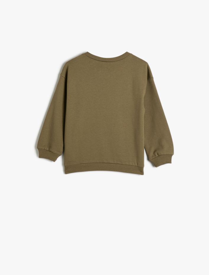 Erkek Bebek Sweatshirt Uzun Kollu Bisiklet Yaka Şehir Baskı Detaylı Şardonlu