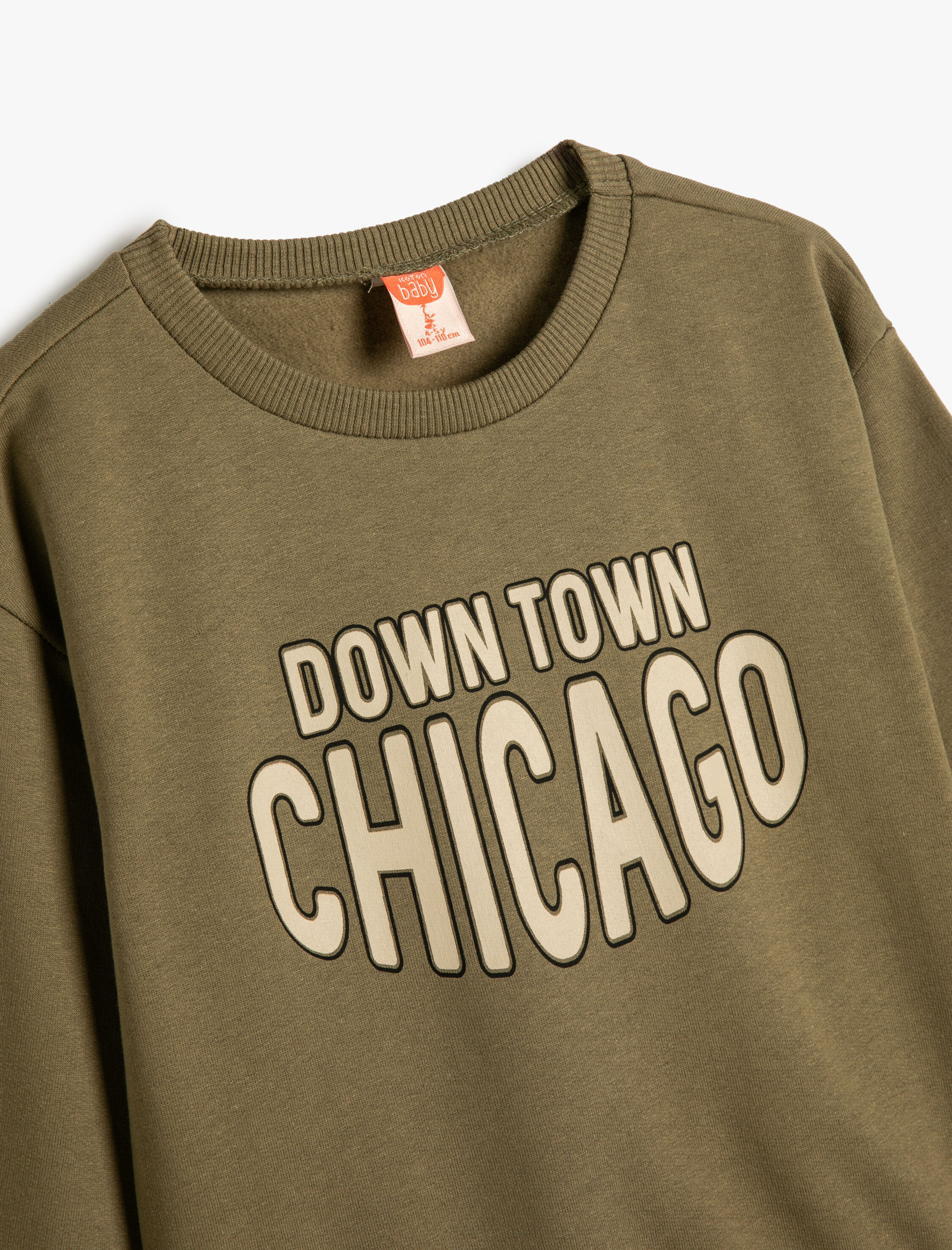  Erkek Bebek Sweatshirt Uzun Kollu Bisiklet Yaka Şehir Baskı Detaylı Şardonlu