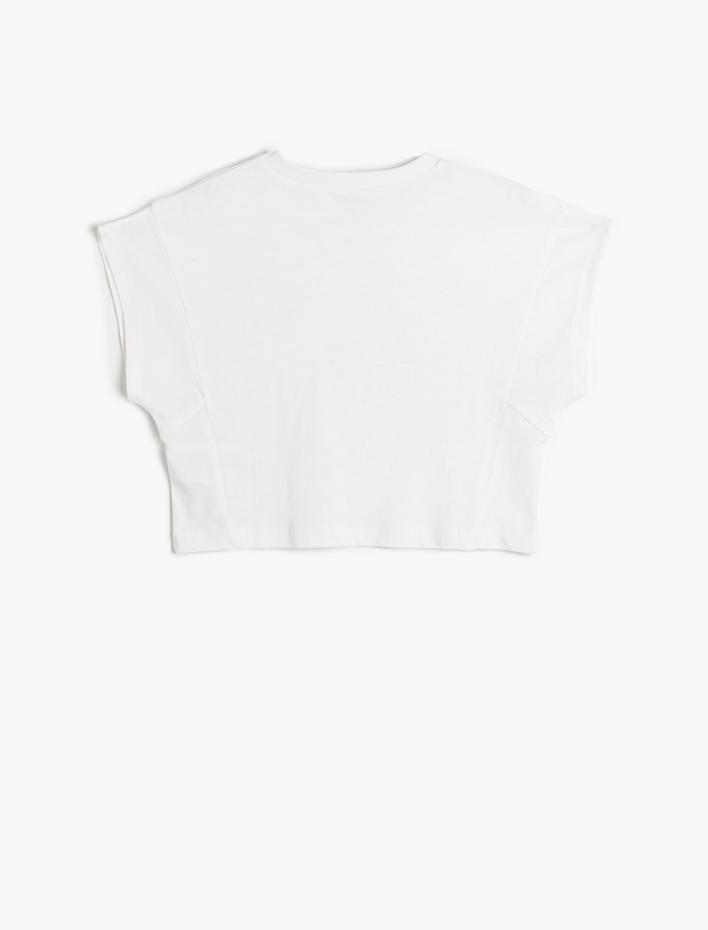 Kız Çocuk Basic Tişört Kısa Kollu Bisiklet Yaka Pamuklu