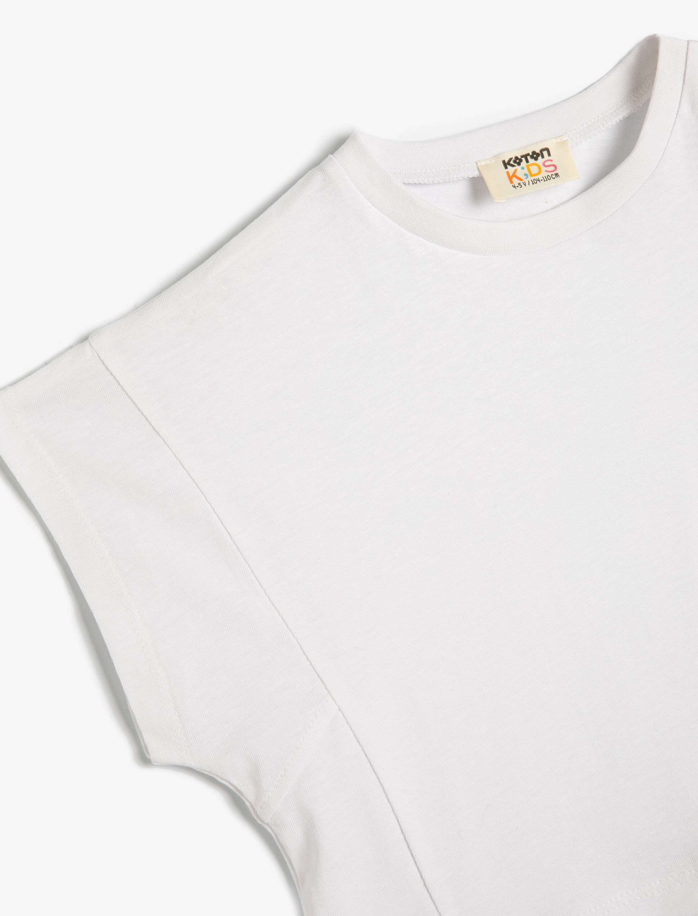  Kız Çocuk Basic Tişört Kısa Kollu Bisiklet Yaka Pamuklu