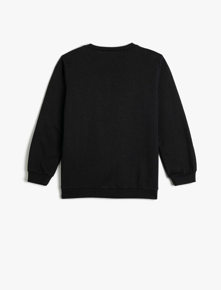 Erkek Çocuk Sweatshirt Uzun Kollu Bisiklet Yaka Futbol Baskılı Şardonlu