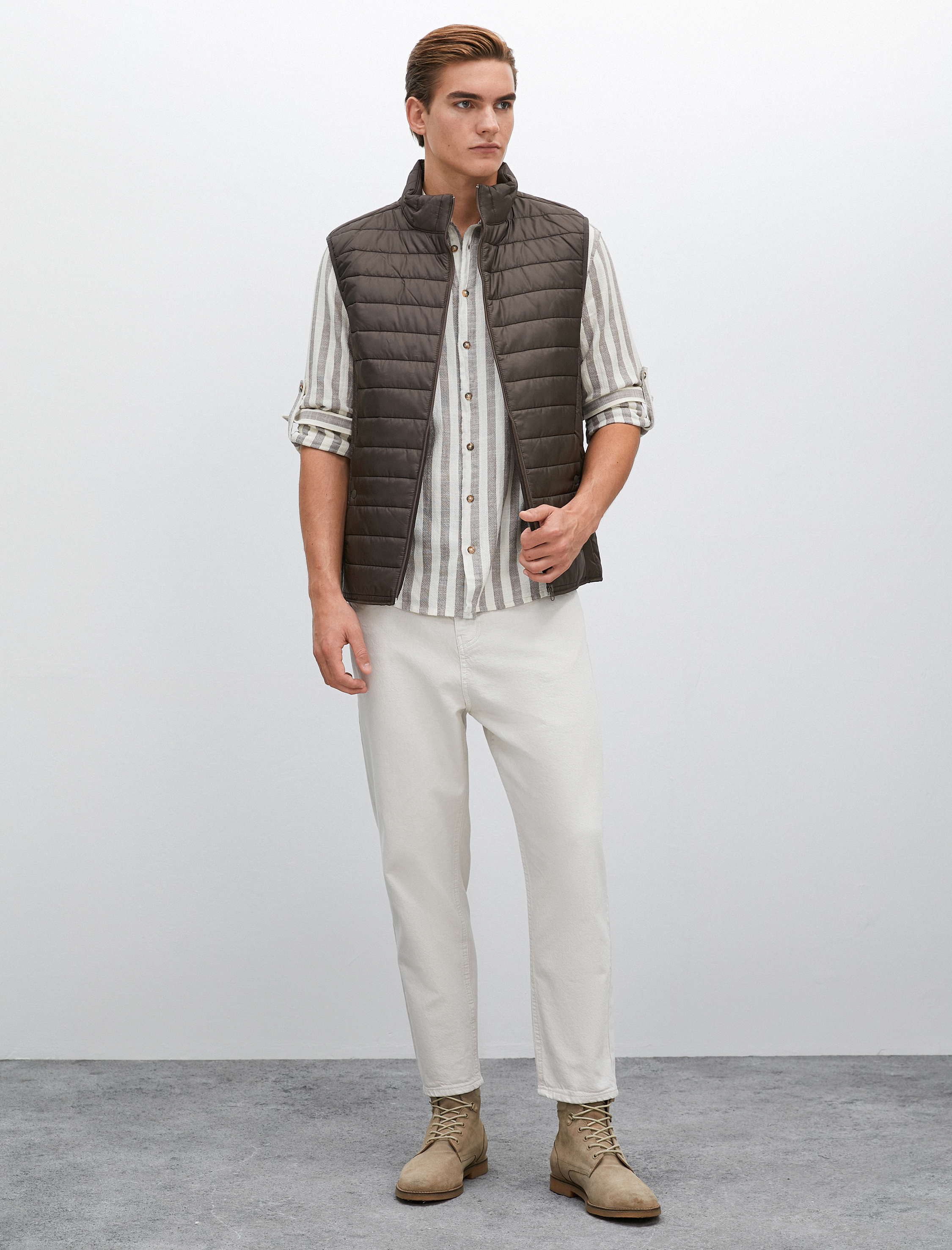   Basic Gabardin Pantolon Düğme Detaylı Cepli