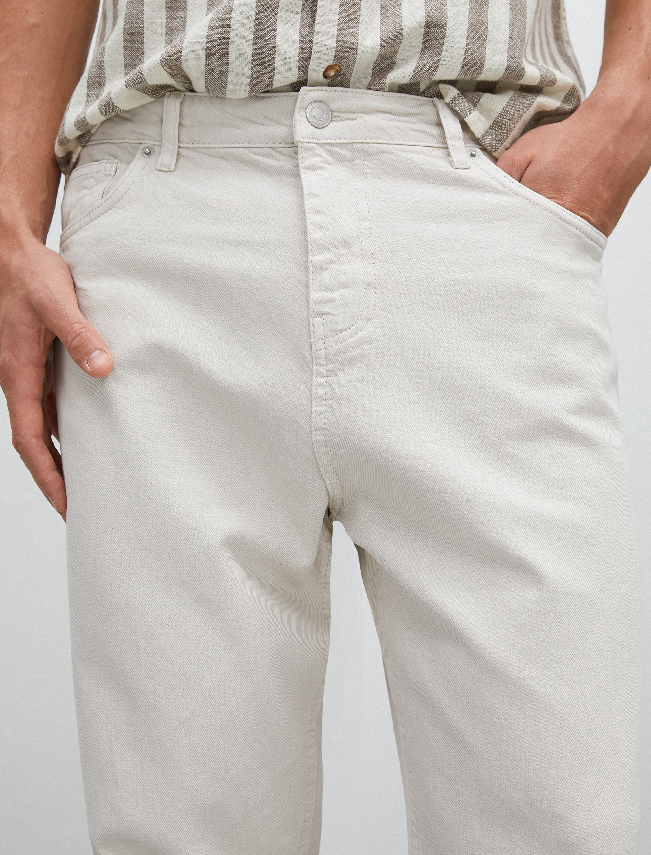   Basic Gabardin Pantolon Düğme Detaylı Cepli