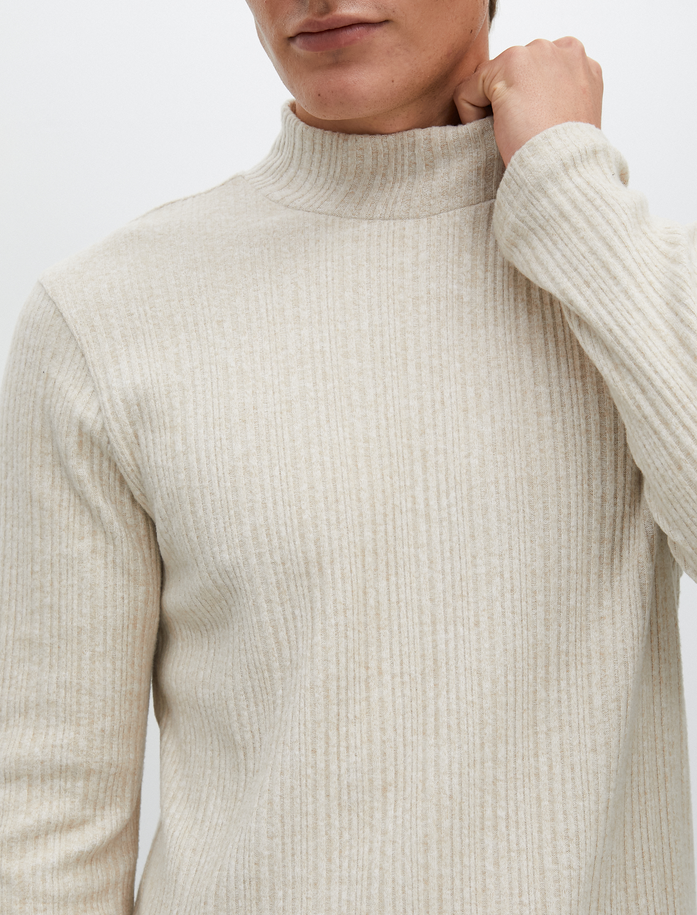   Basic Triko Kazak Yarım Balıkçı Yaka Yumuşak Dokulu