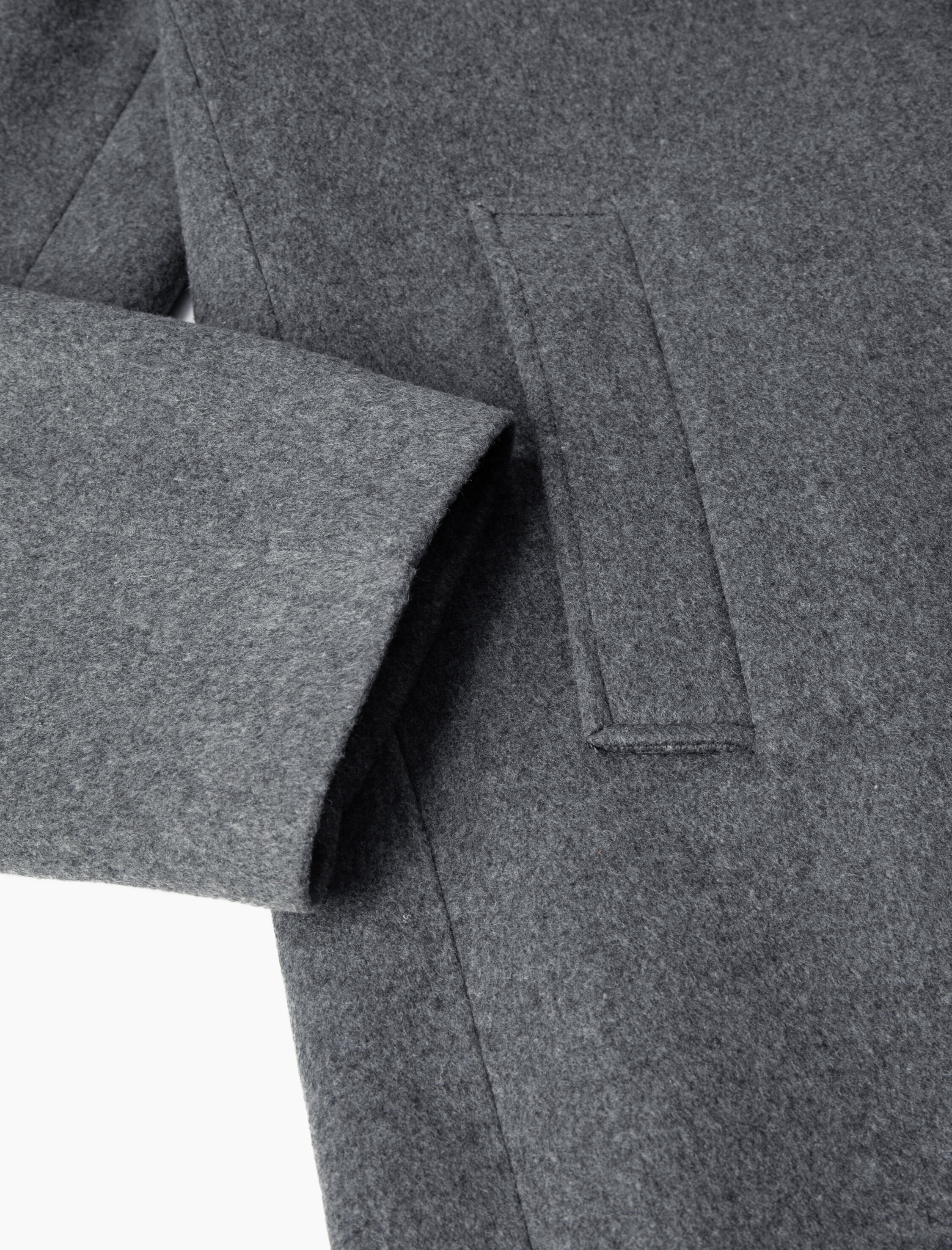 Kaşe Kaban Cep Detaylı Düğmeli