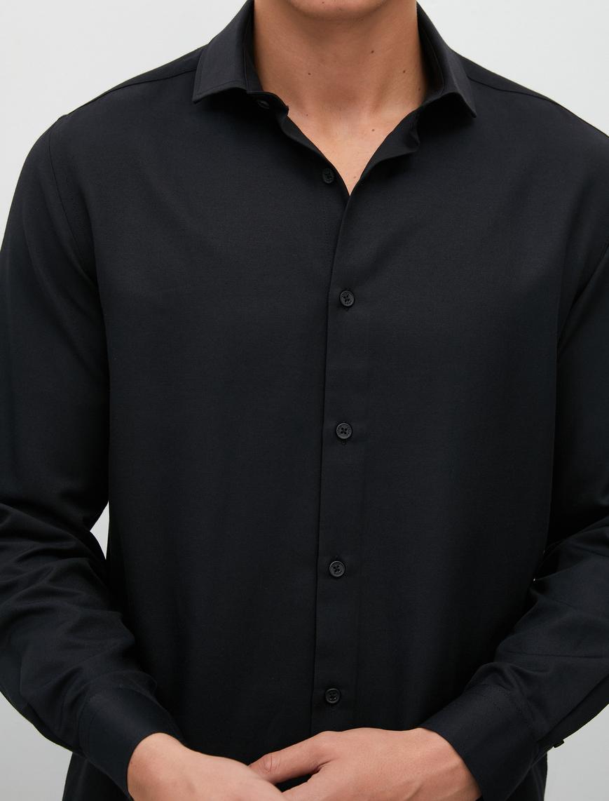   Basic Gömlek Uzun Kollu Klasik Yaka Düğmeli Non Iron