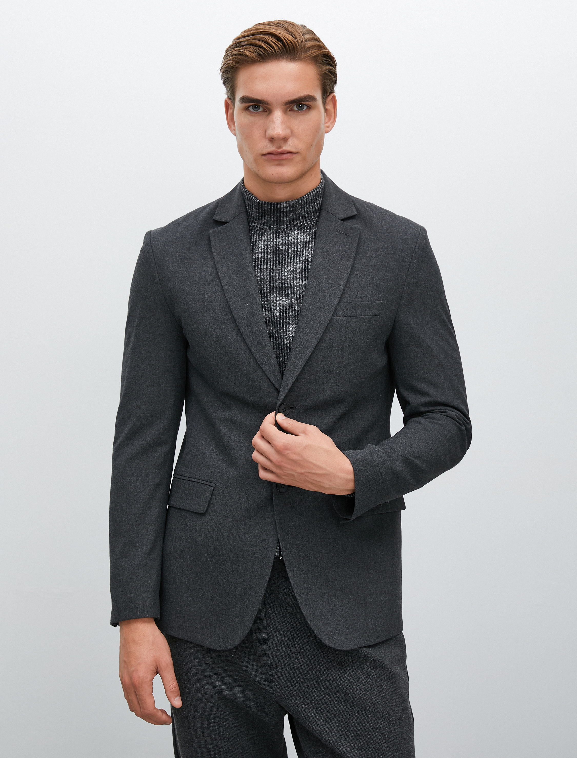   Blazer Ceket Çift Cep Detaylı Düğmeli