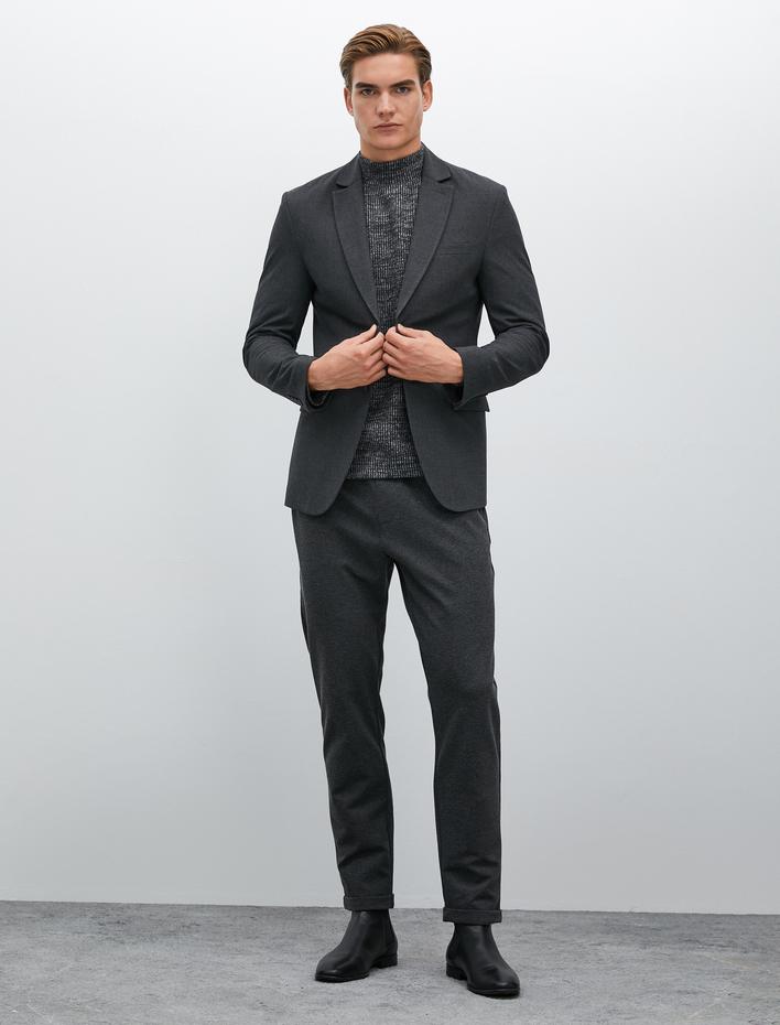  Blazer Ceket Çift Cep Detaylı Düğmeli