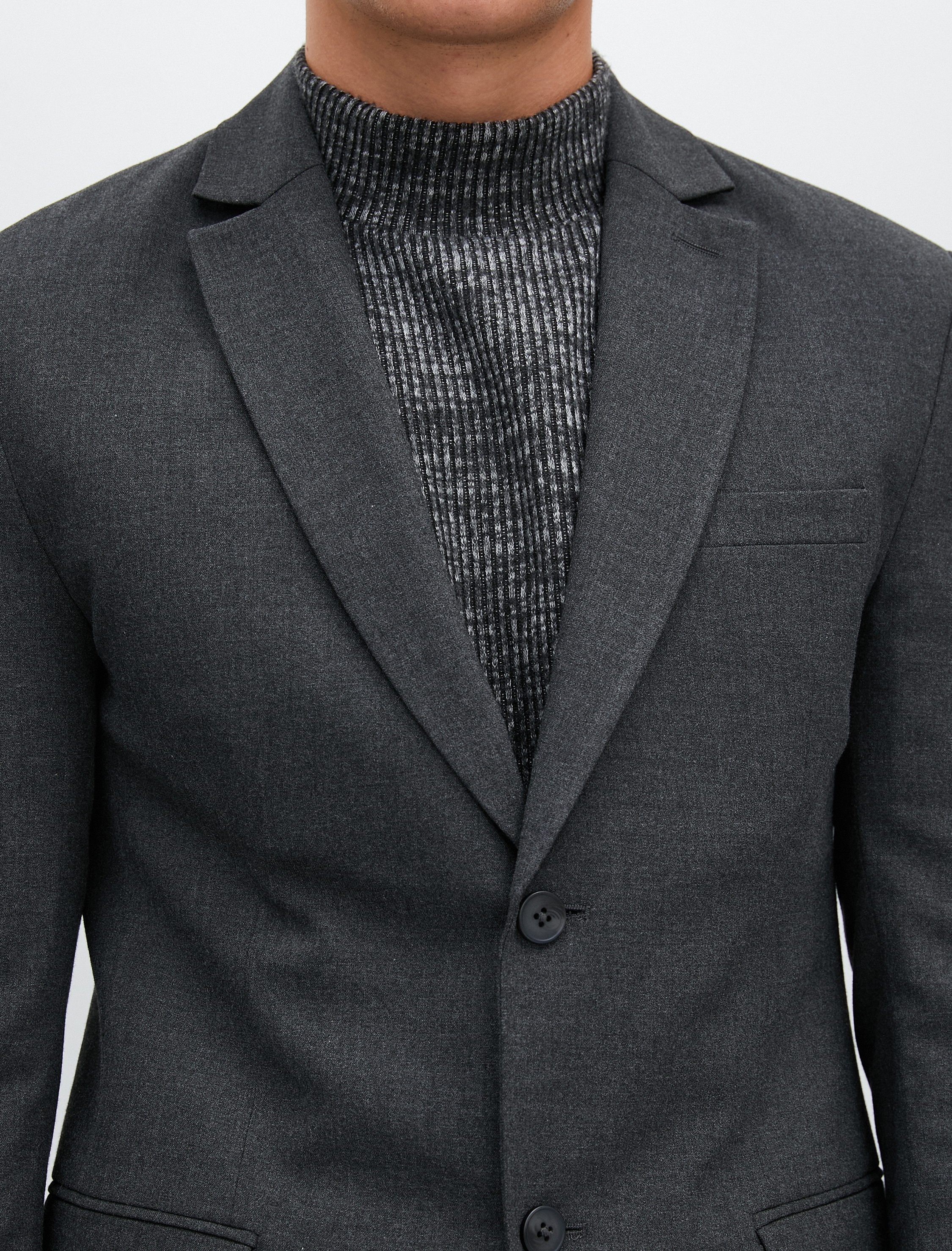   Blazer Ceket Çift Cep Detaylı Düğmeli