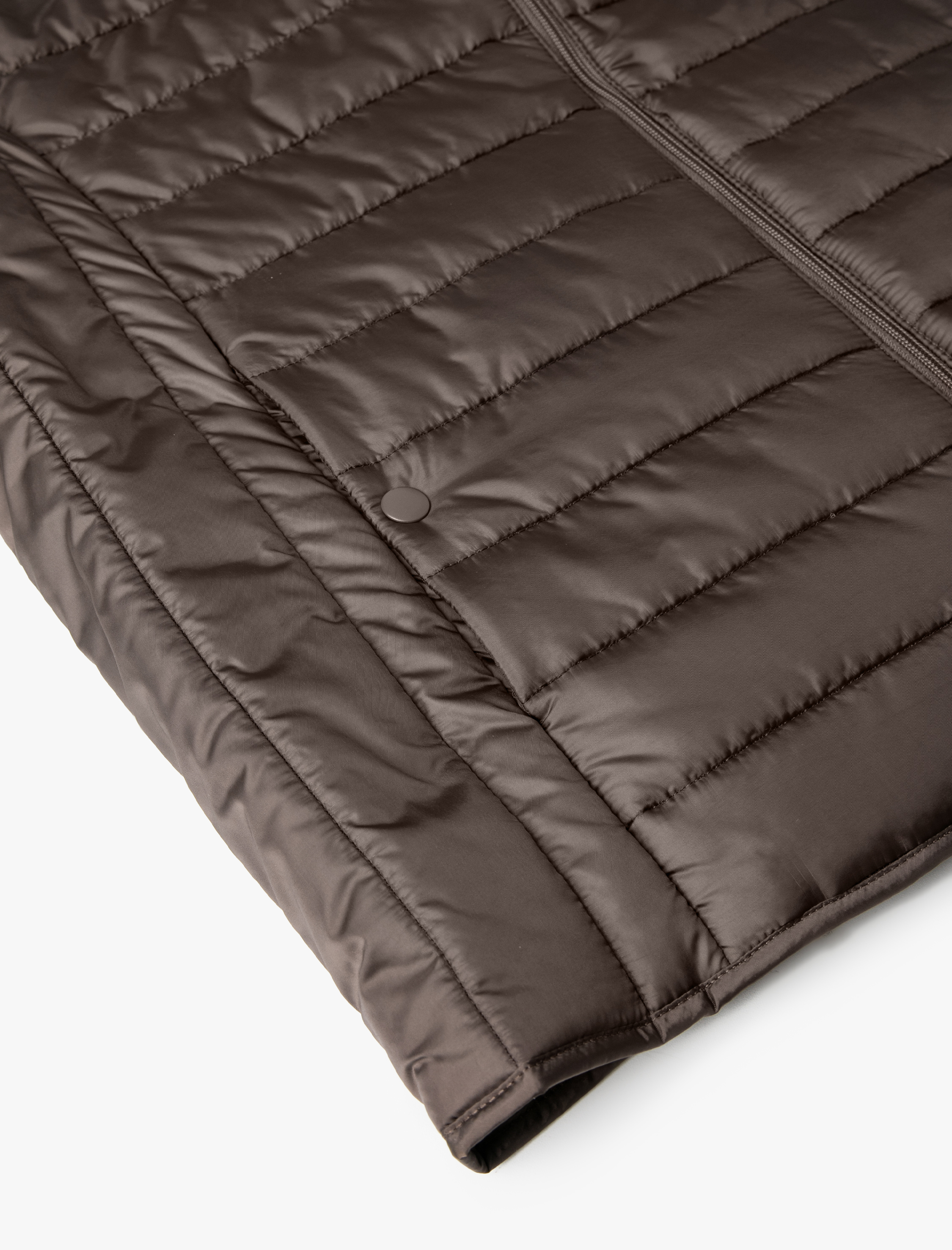   Şişme Yelek Dik Yaka Cep Detaylı Fermuarlı