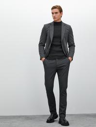 Klasik Pantolon Slim Fit Cep Detaylı Düğmeli