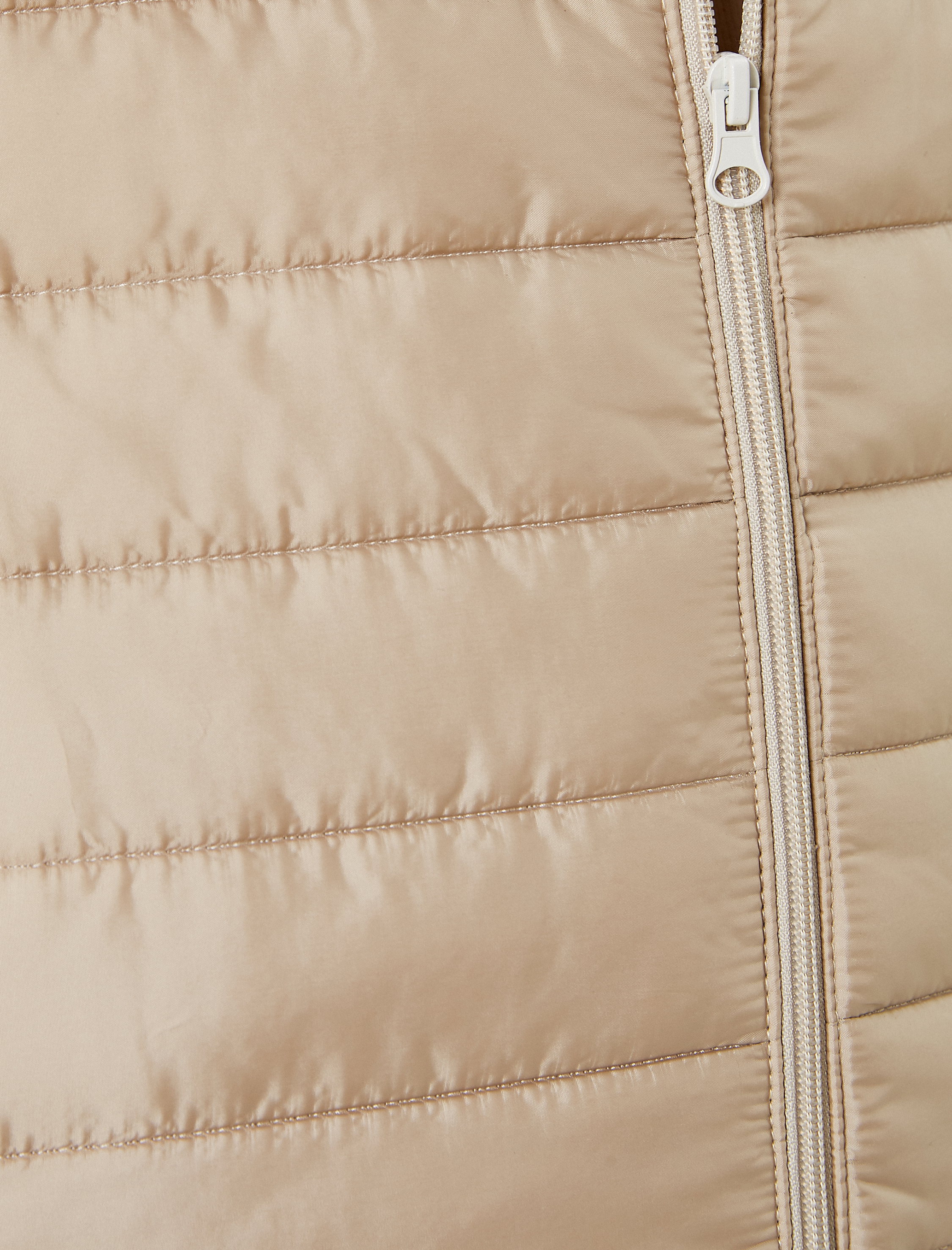   Şişme Yelek Dik Yaka Cep Detaylı Fermuarlı