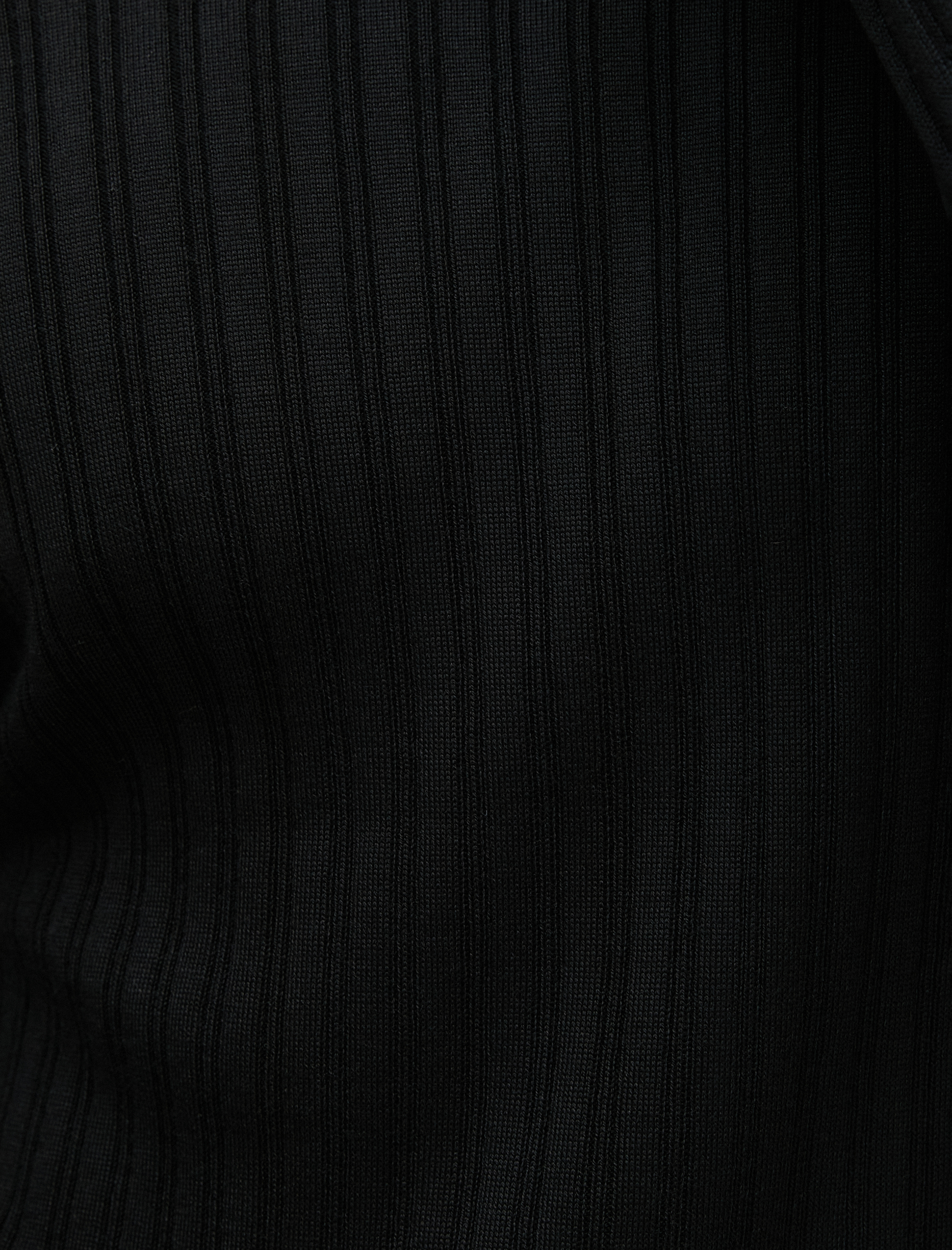 Boğazlı Kazak Triko Basic Dokulu Uzun Kollu