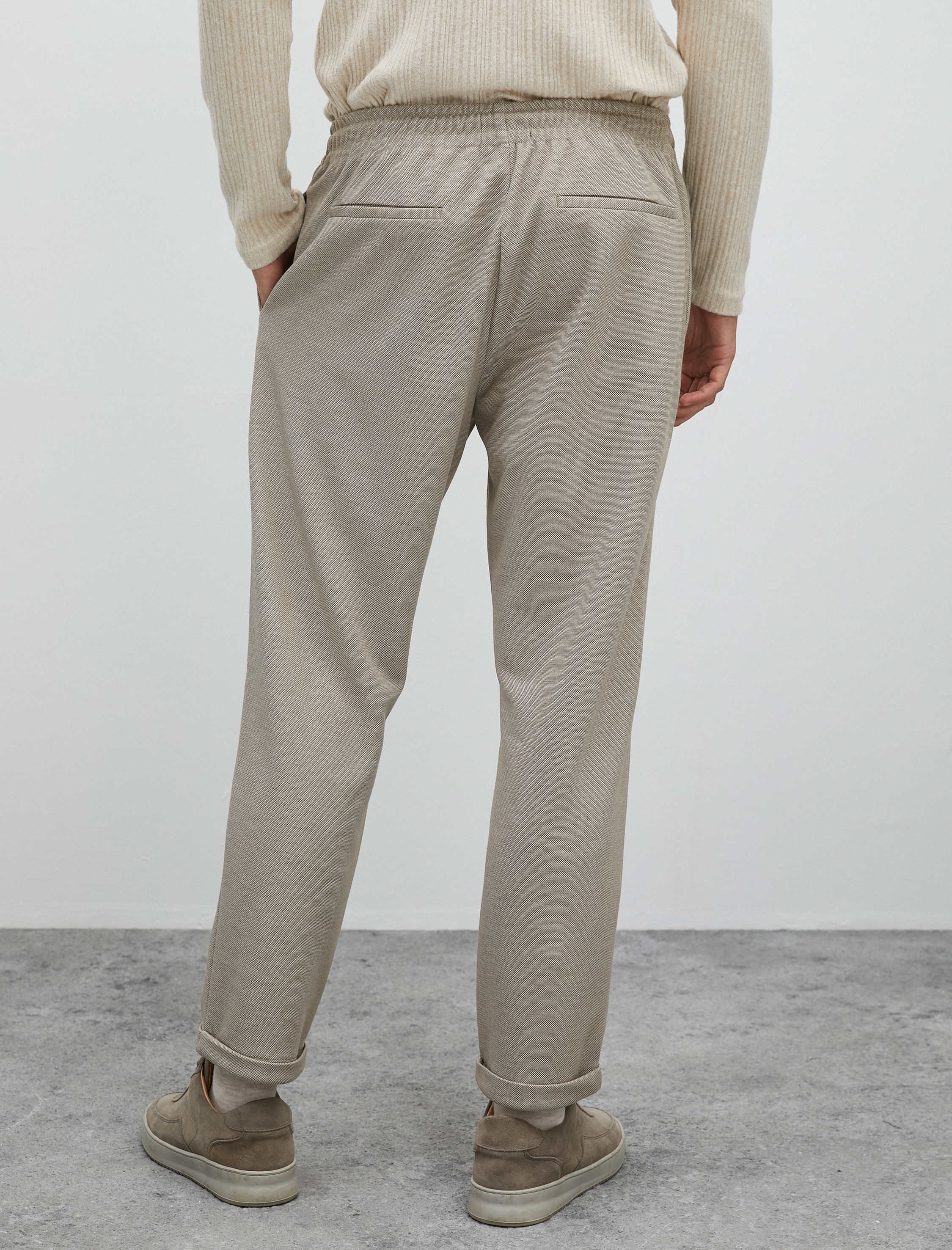   Beli Bağcıklı Pantolon Slim Fit Cep Detaylı