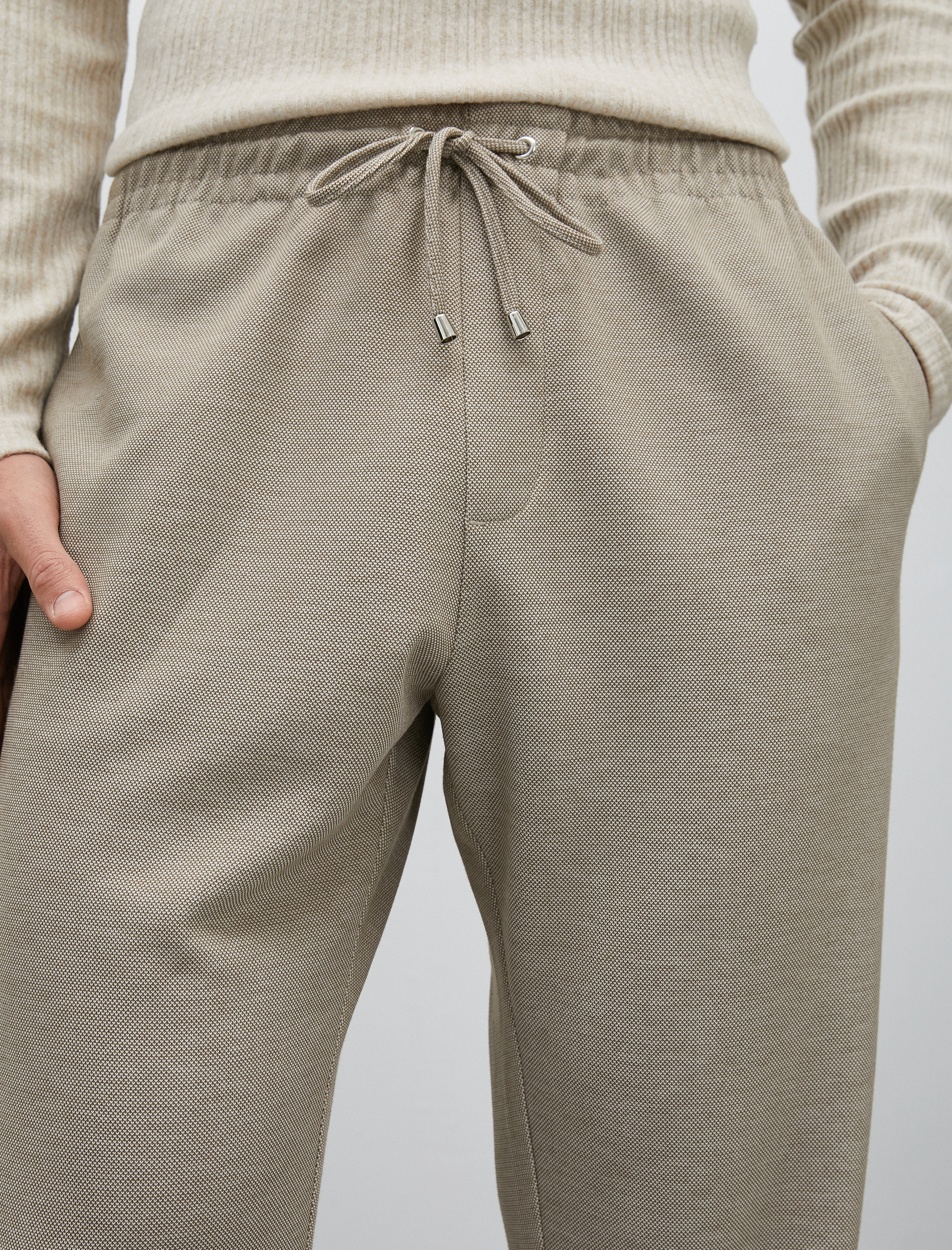   Beli Bağcıklı Pantolon Slim Fit Cep Detaylı