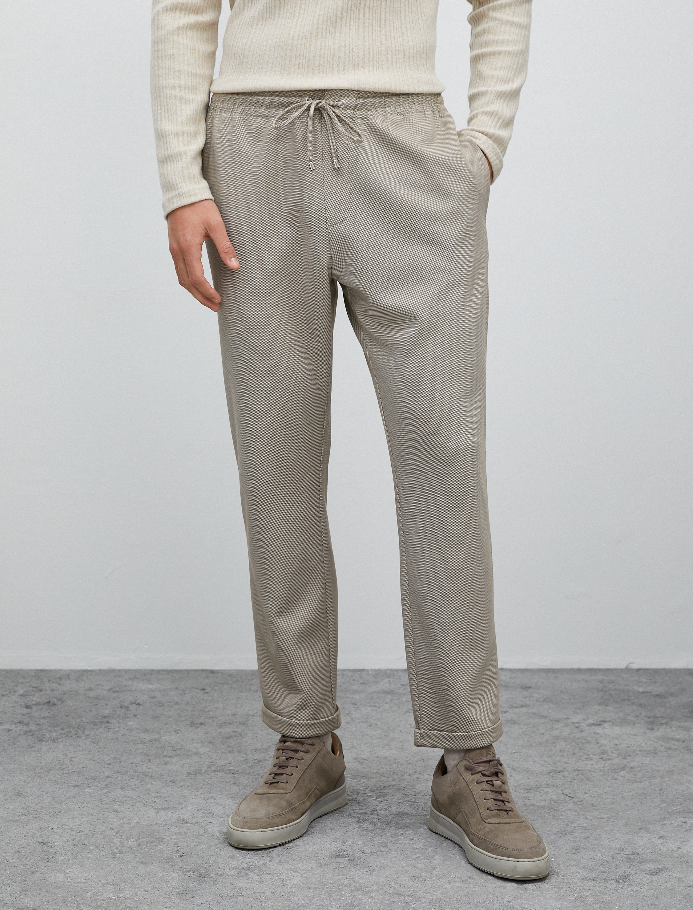   Beli Bağcıklı Pantolon Slim Fit Cep Detaylı