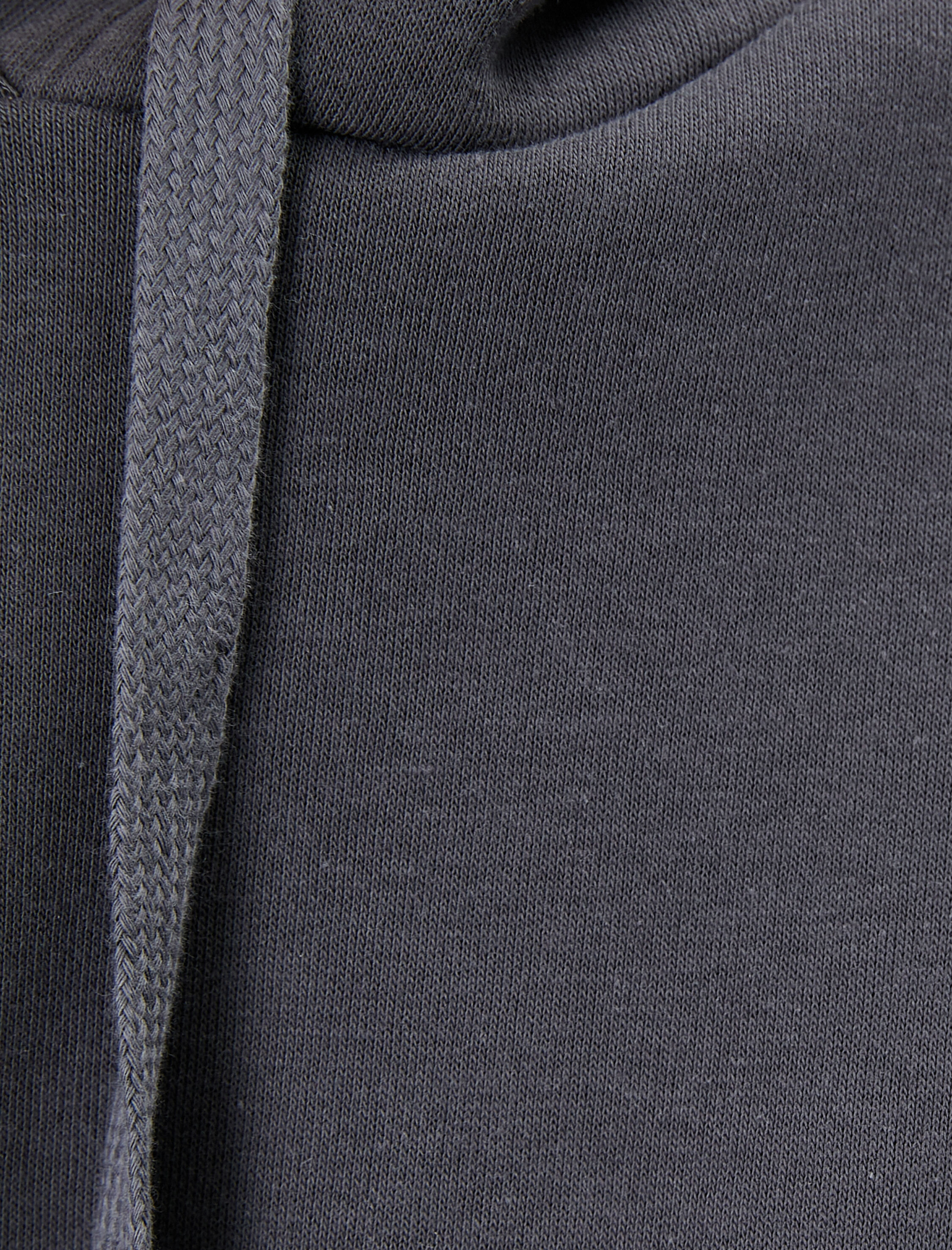   Şardonlu Oversize Kapşonlu Sweat Omuzdan Fermuar Detaylı Pamuklu