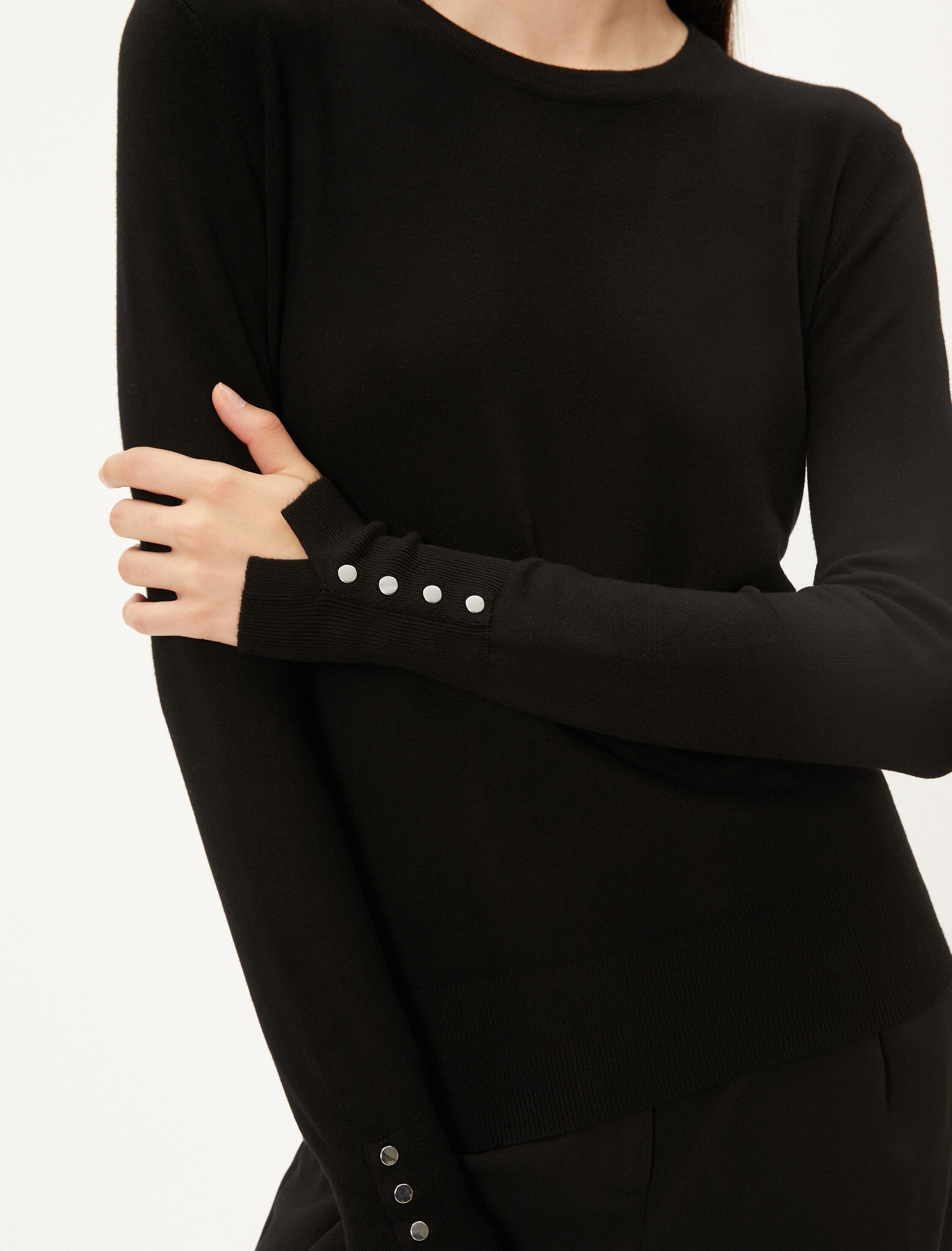   Triko Kazak Bisiklet Yaka Kolları Düğmeli Regular Fit