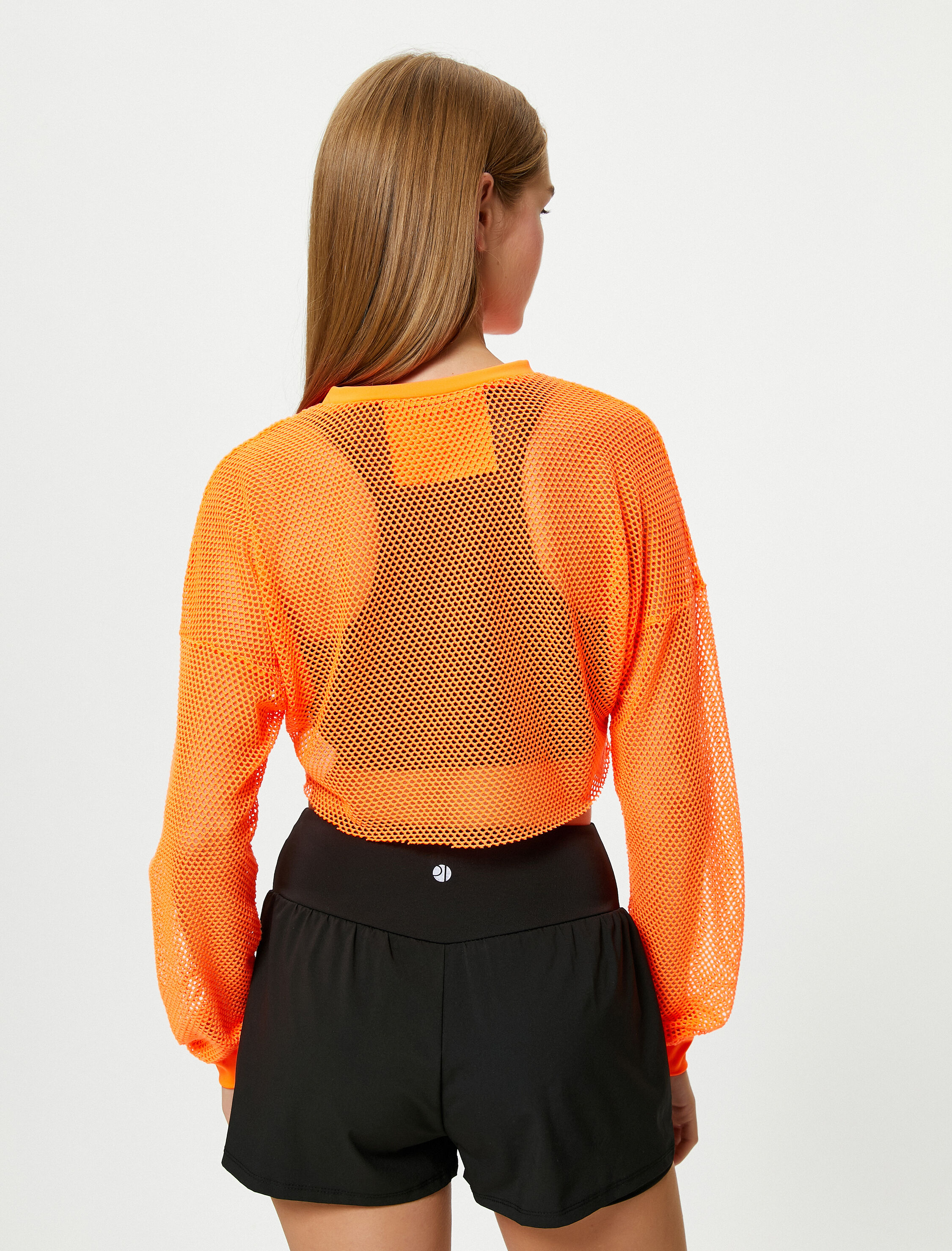   Crop File Tişört Uzun Kollu Bisiklet Yaka