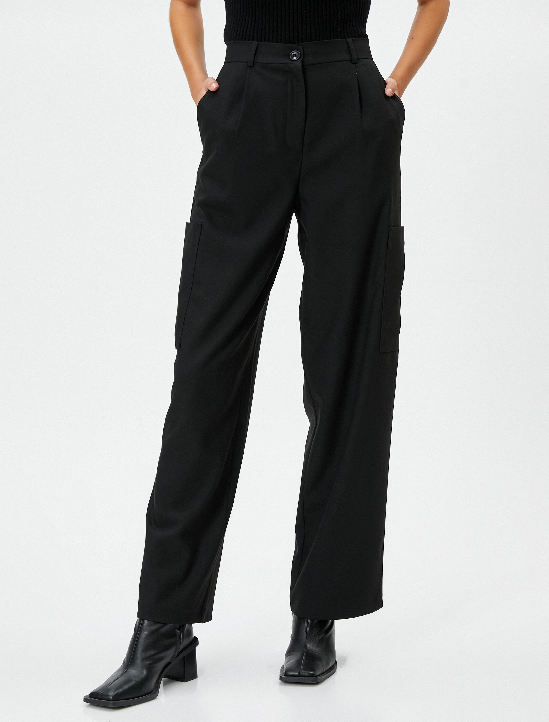   Kargo Pantolon Cep Detaylı Normal Bel Rahat Kesim