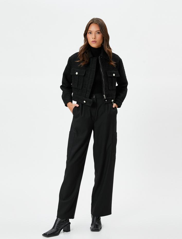  Kargo Pantolon Cep Detaylı Normal Bel Rahat Kesim