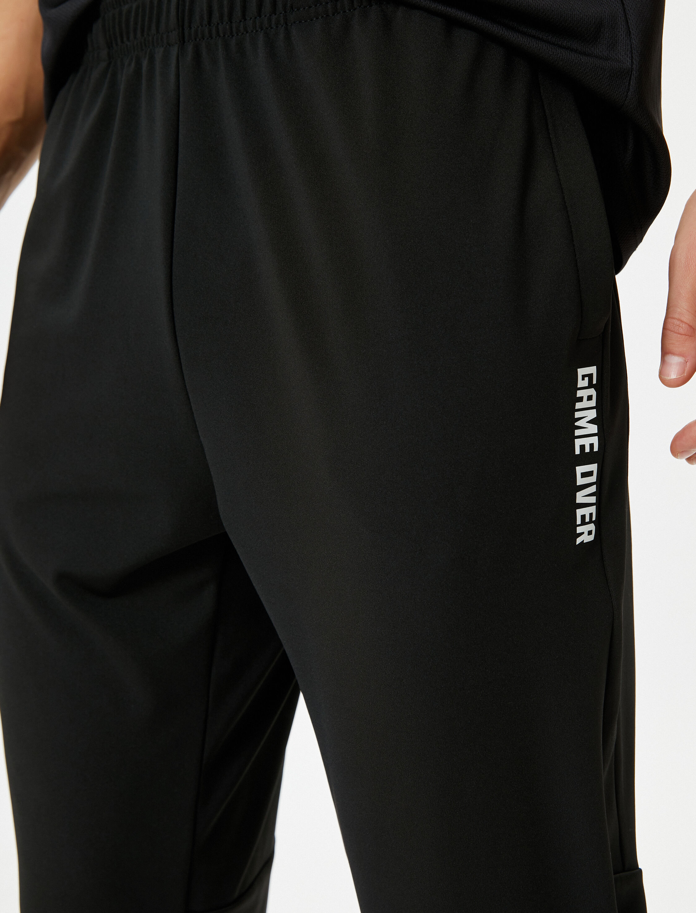   Jogger Eşofman Altı Slogan Baskılı Beli Lastikli Cepli