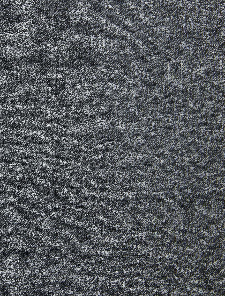   Oversize Fermuarlı Sweatshirt Kapşonlu Kırçıllı Cep Detaylı Şardonlu