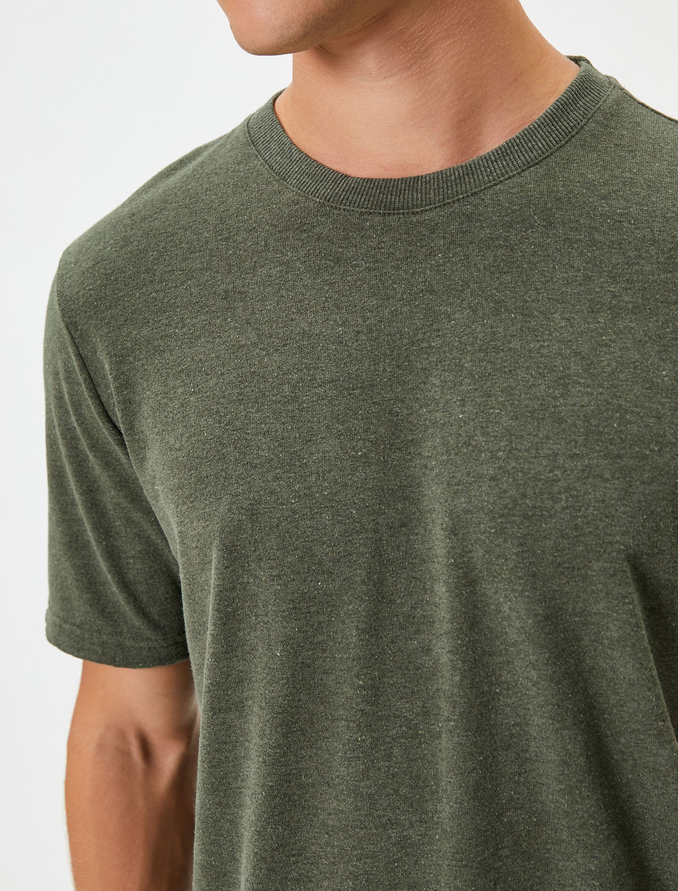 Yıkamalı Tişört Basic Bisiklet Yaka Kısa Kollu