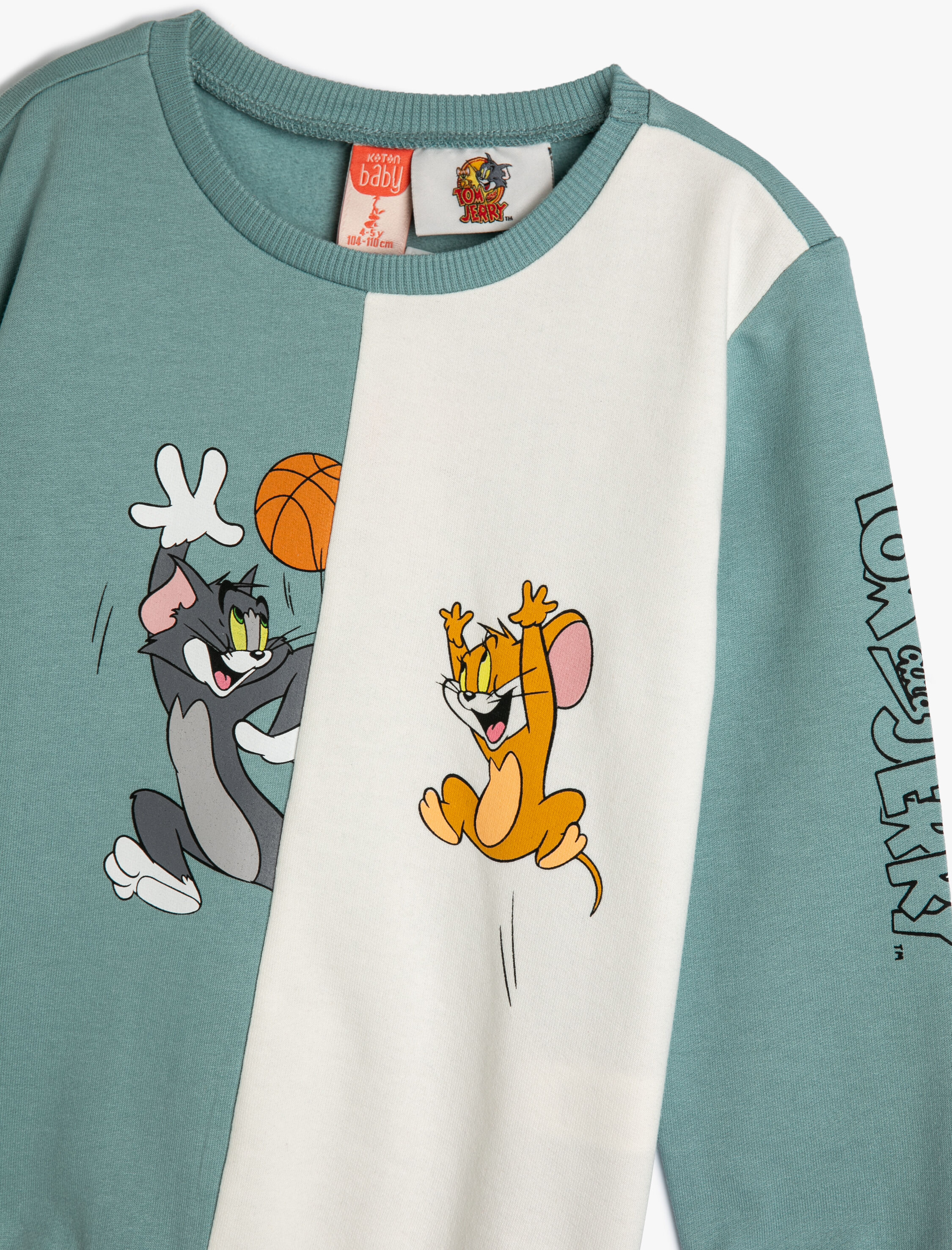  Erkek Bebek Tom ve Jerry Sweat Lisanslı Uzun Kollu Bisiklet Yaka Şardonlu