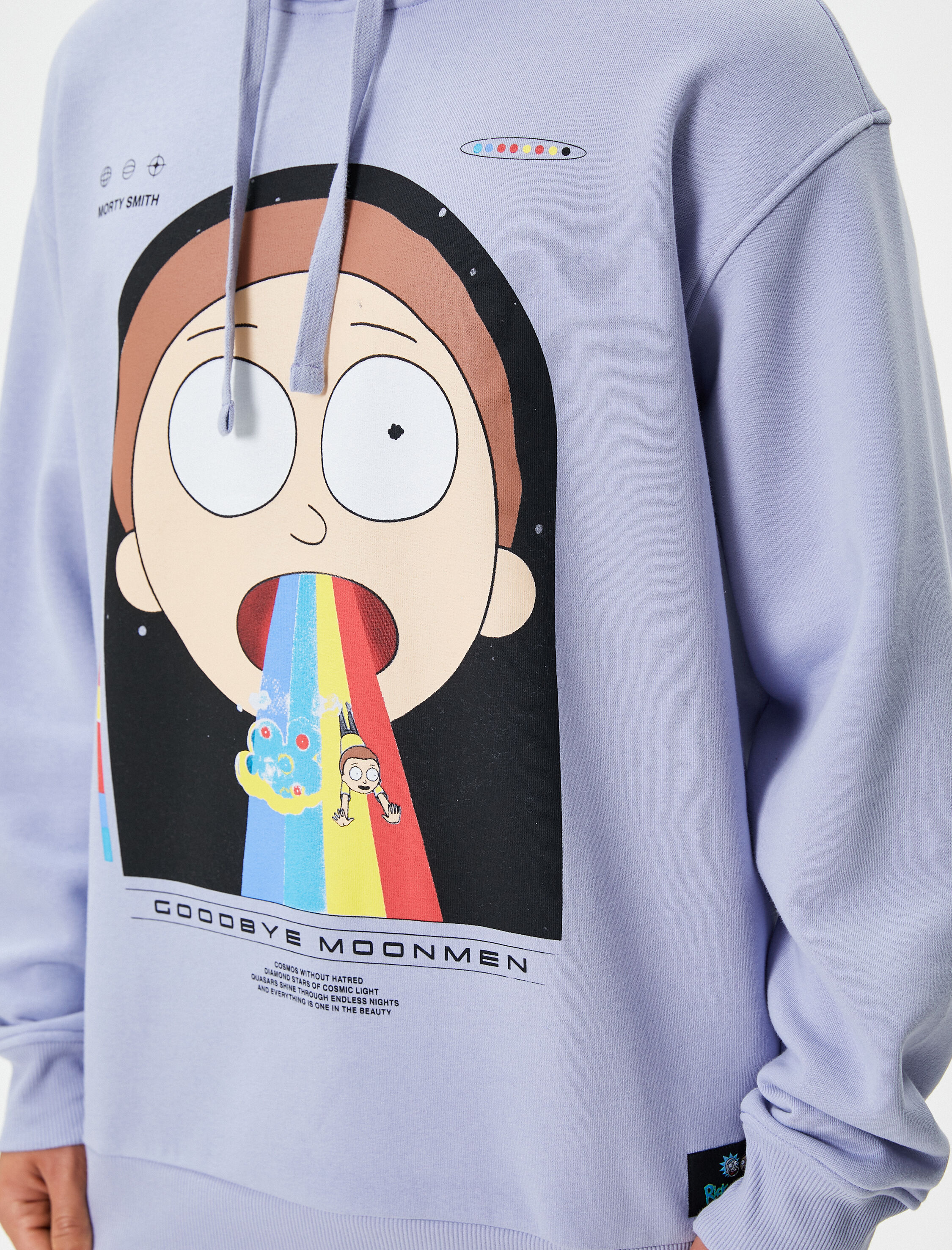   Rick and Morty Kapşonlu Sweatshirt Rahat Kesim Lisanslı Baskılı Şardonlu