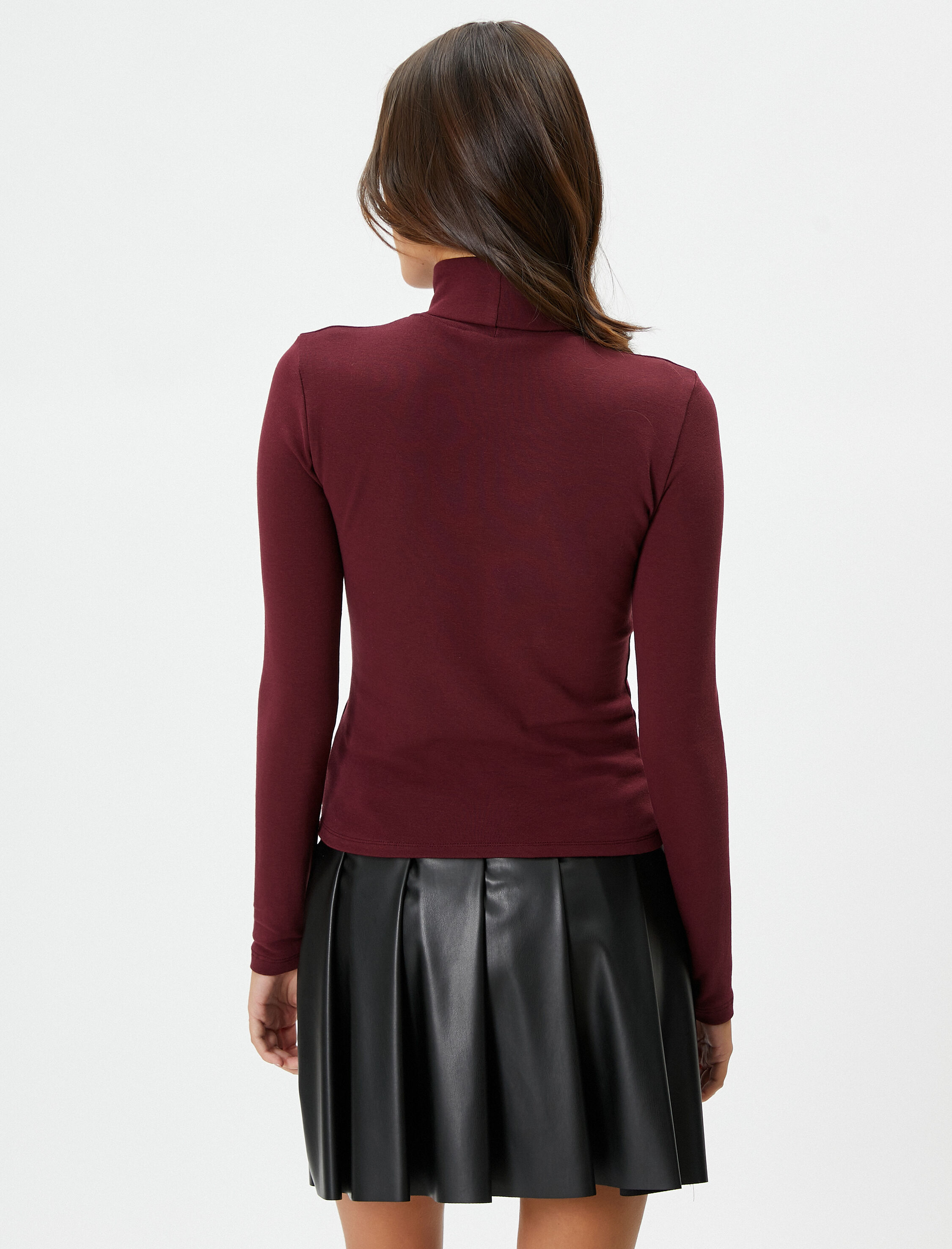   Balıkçı Yaka Tişört Uzun Kollu Slim Fit