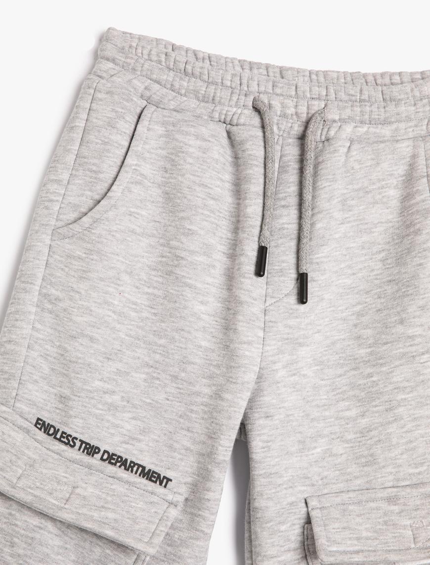  Erkek Çocuk Jogger Eşofman Altı Kapaklı Cep Detaylı Şardonlu Beli Bağlamalı