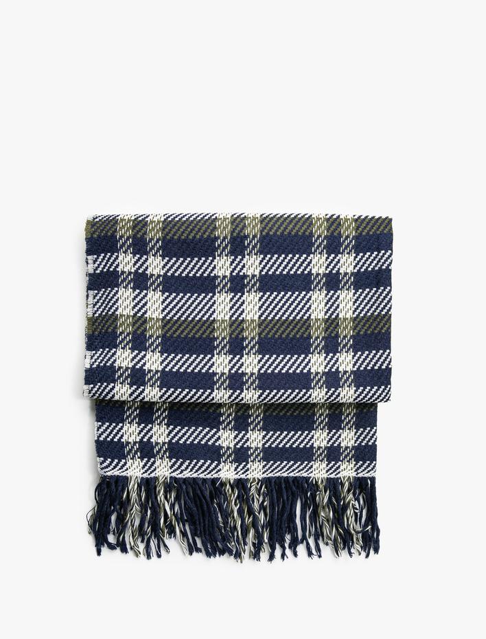 Kadın Triko Şal Ekose Yumuşak Dokulu