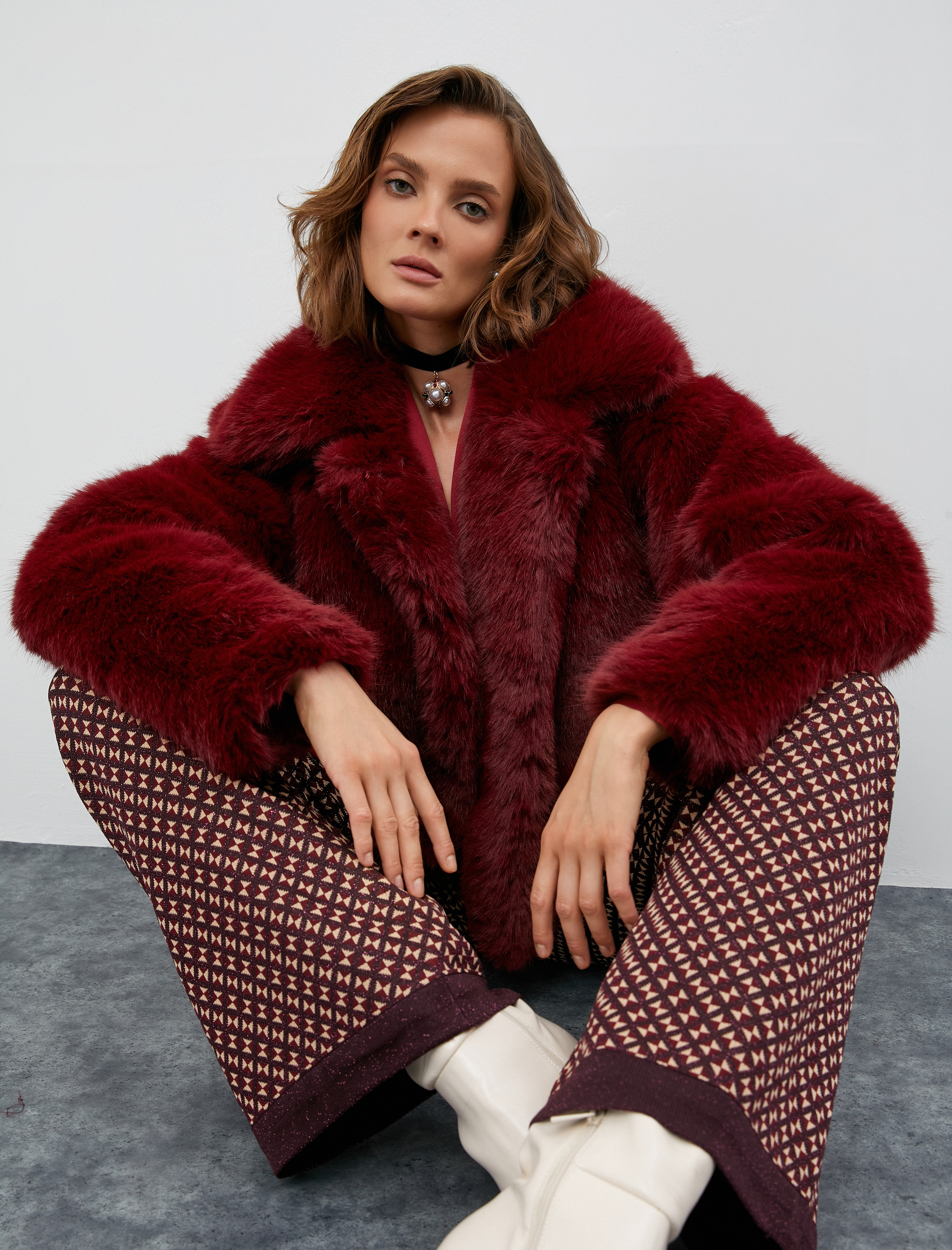   Melis Ağazat X Koton - Bol Paça Triko Pantolon