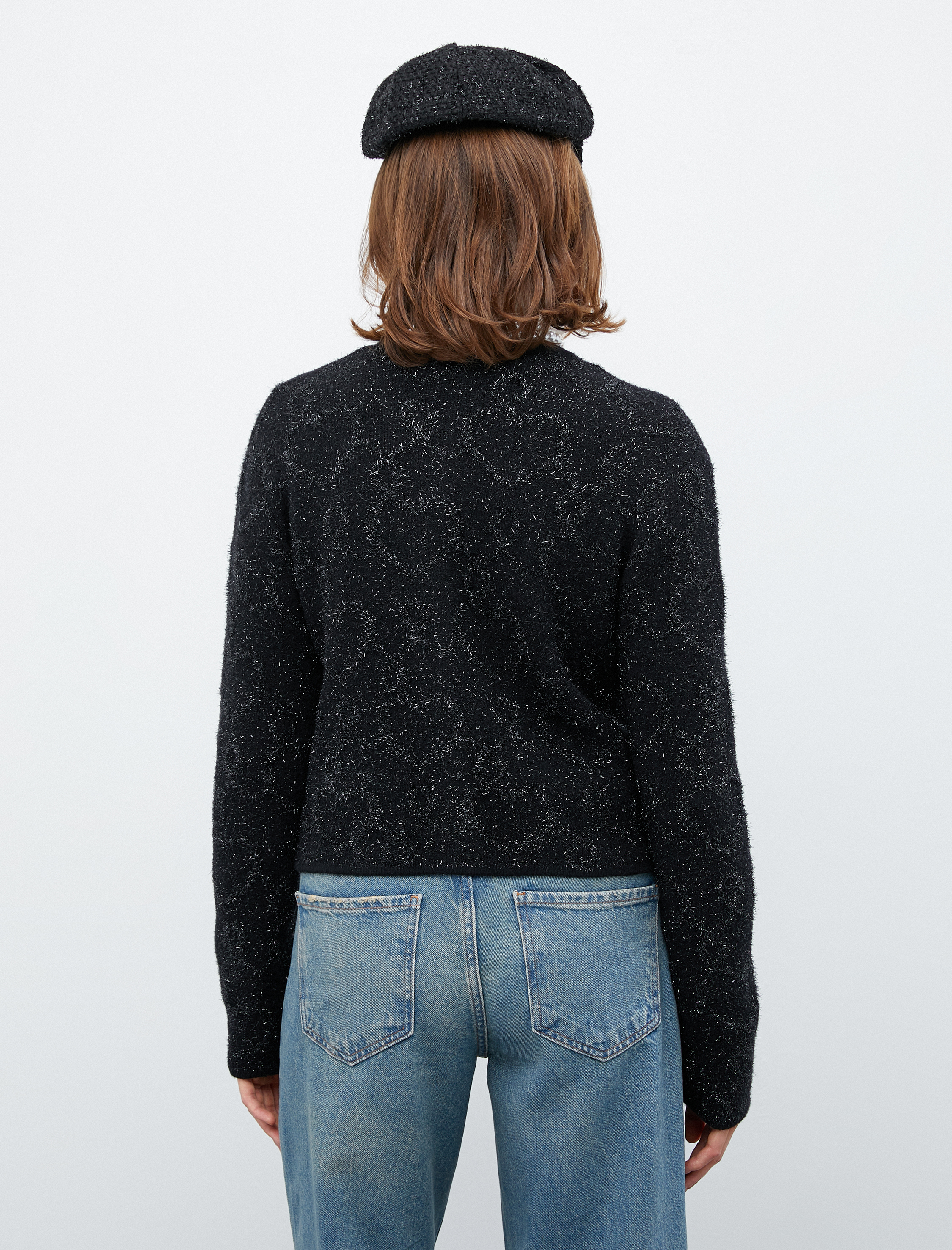   Melis Ağazat X Koton - Taş Düğmeli Simli Dokulu Hırka