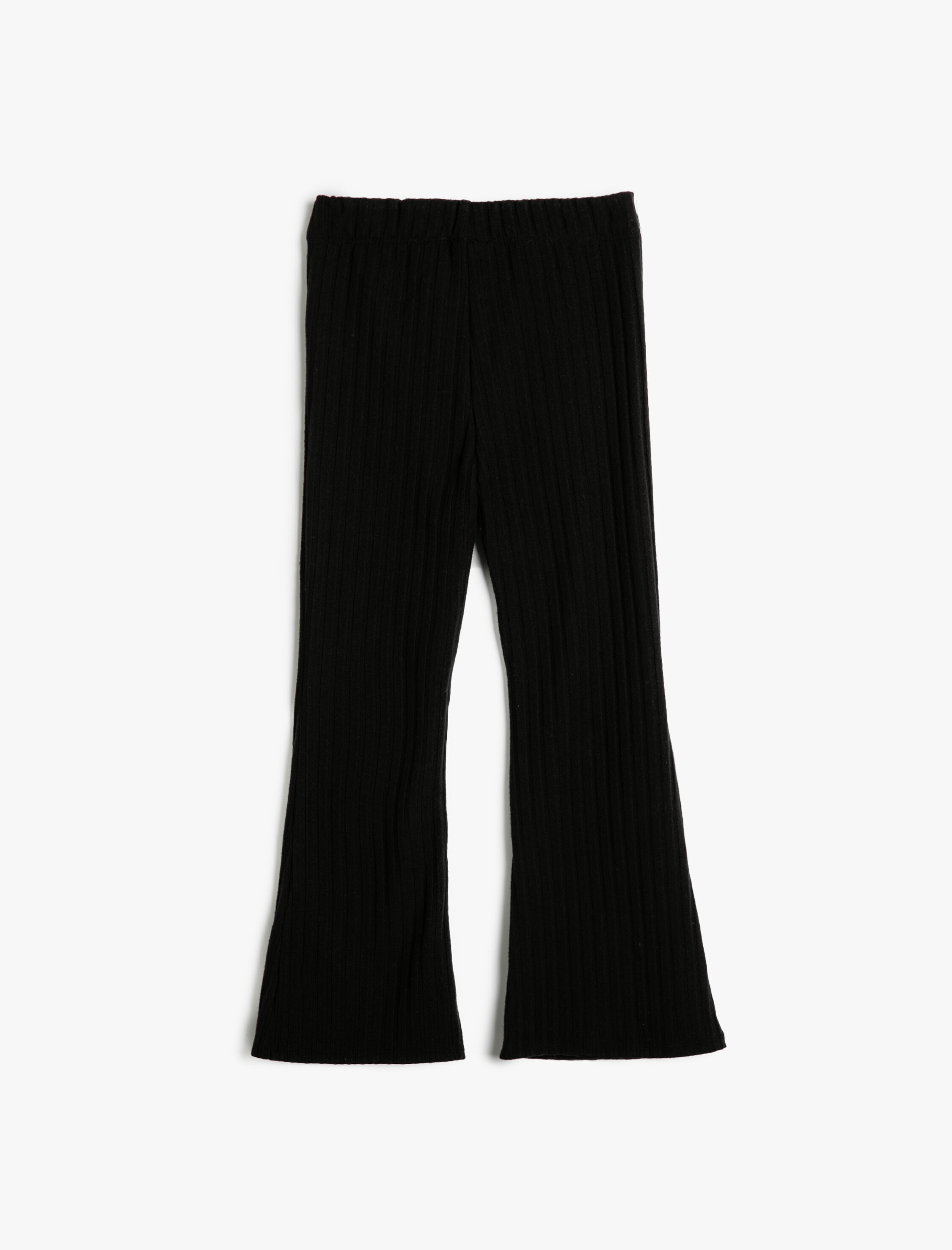  Kız Çocuk İspanyol Paça Pantolon Fitilli Yırtmaç Detaylı Beli Lastikli