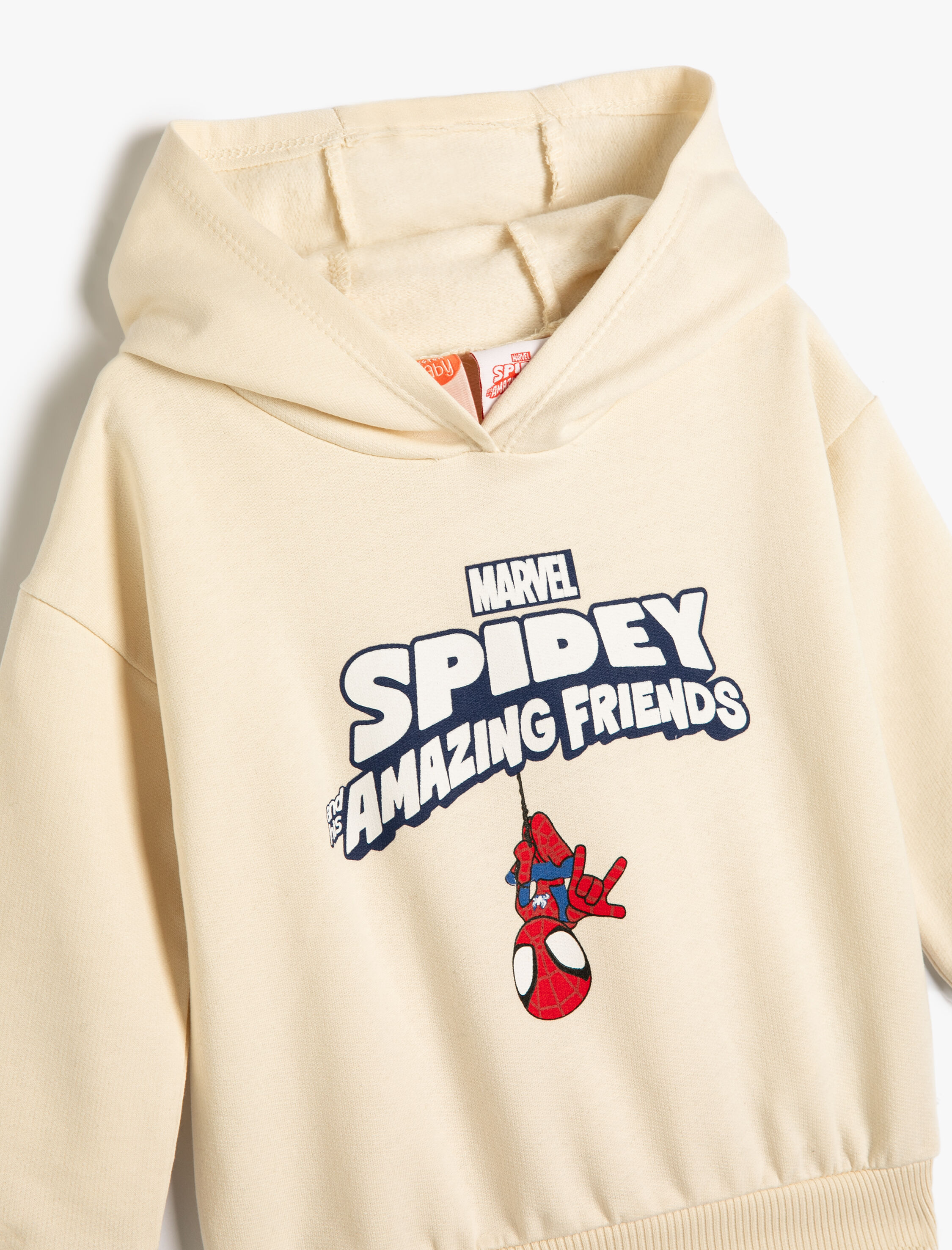  Erkek Bebek Spiderman Kapşonlu Sweatshirt Lisanslı Uzun Kollu Pamuklu