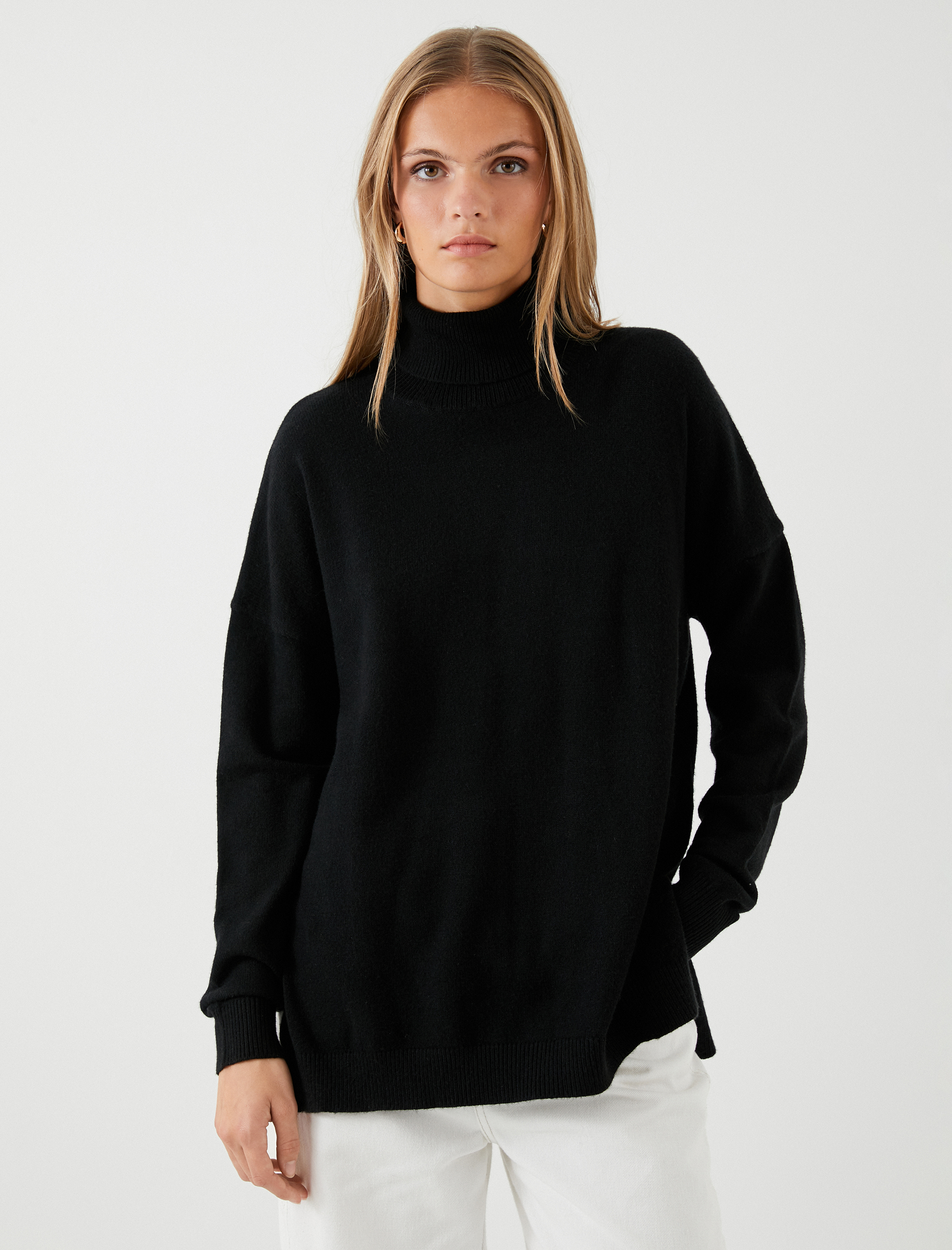   Oversize Triko Kazak Balıkçı Yaka