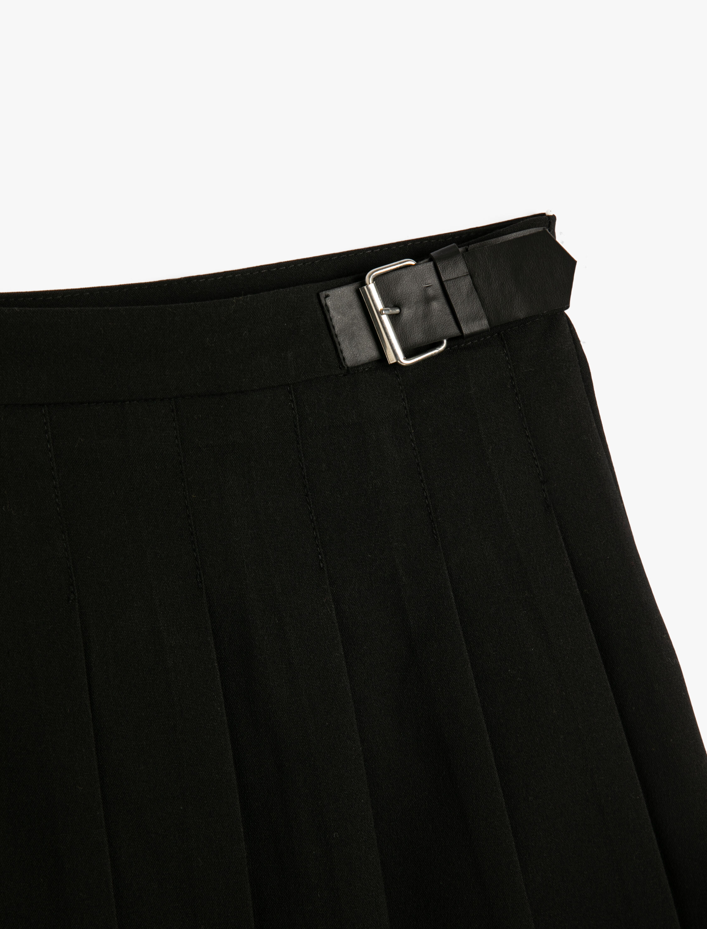  Kız Çocuk Pileli Etek Kemer Detaylı A Kesim