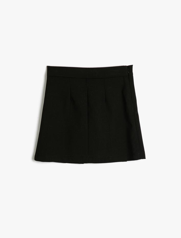 Kız Çocuk Pileli Etek Kemer Detaylı A Kesim