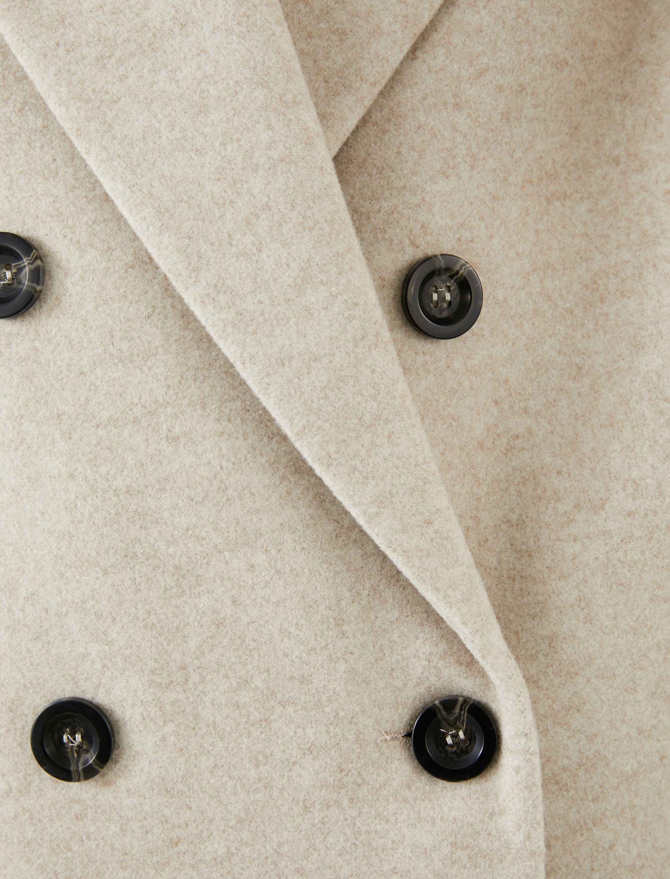   Kaşe Kaban Kruvaze Kapama Düğmeli Cepli