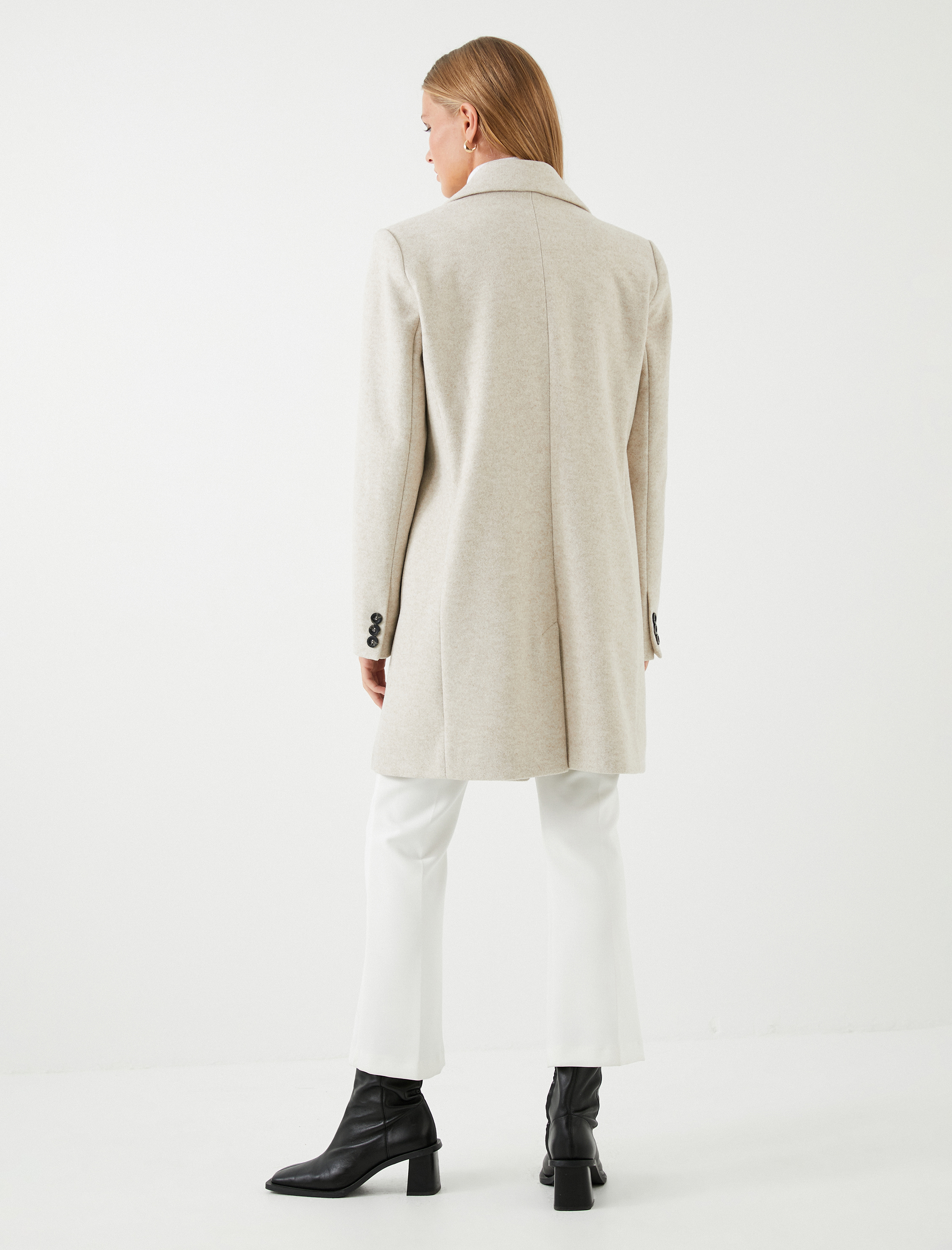   Kaşe Kaban Kruvaze Kapama Düğmeli Cepli