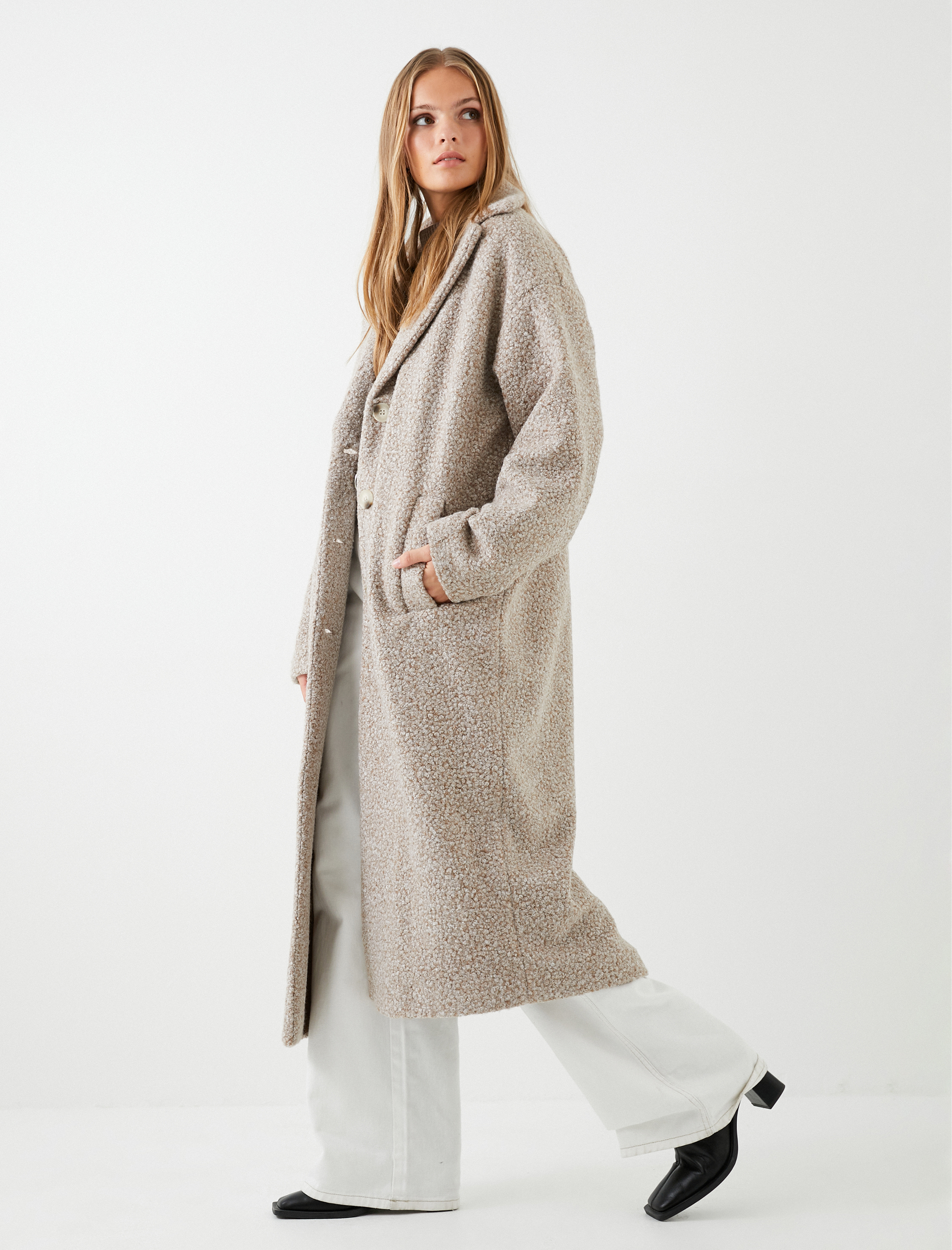   Oversize Buklet Kaban Düğmeli Cep Detaylı